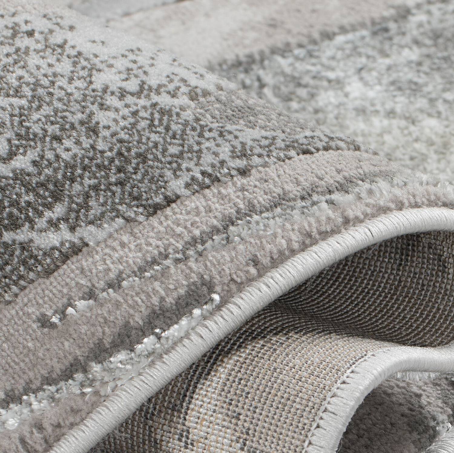 Marbled Short Pile Rug Silver 80 x 150 cm