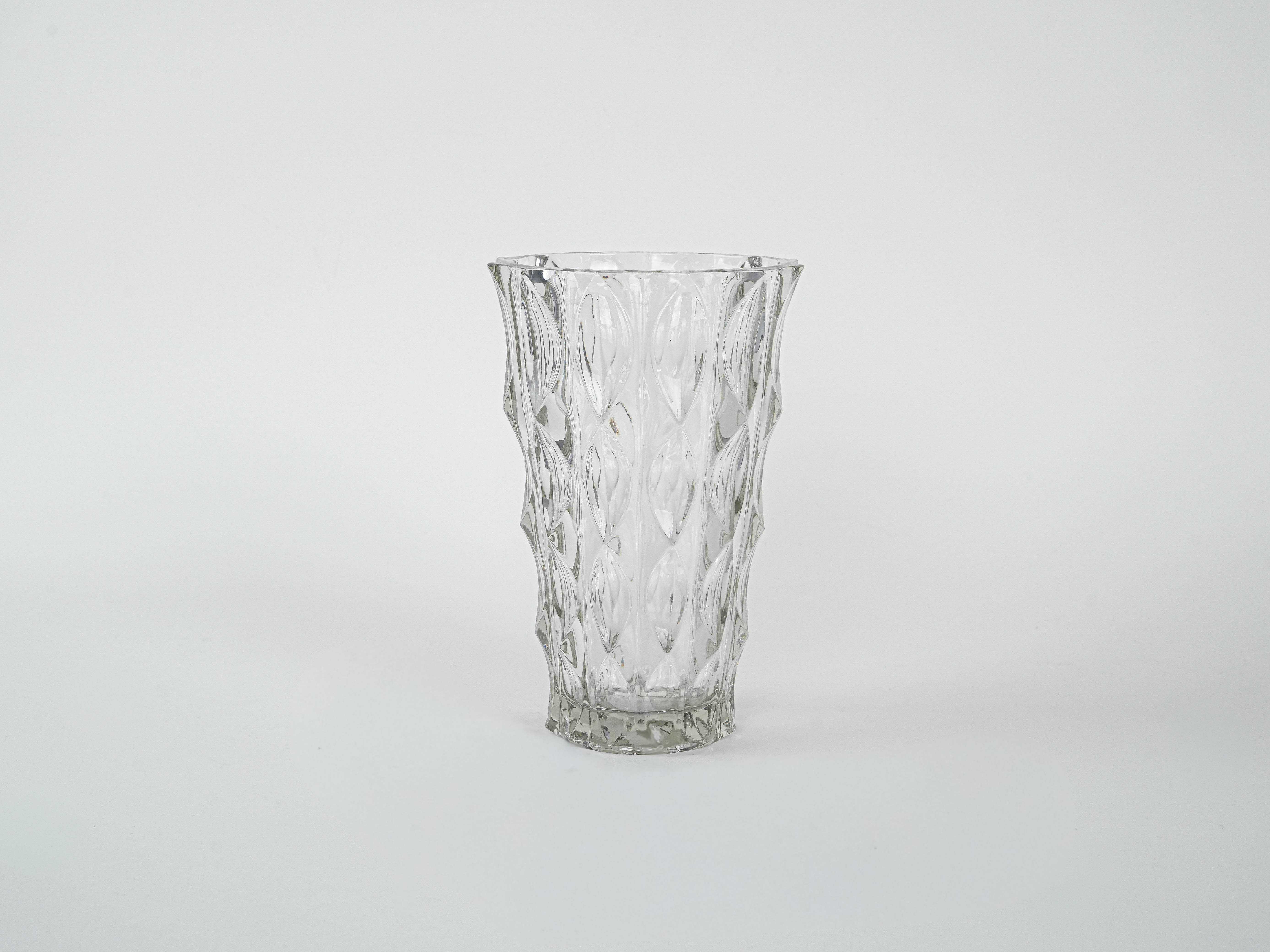 Kristallvase Transparent 1960er Jahre