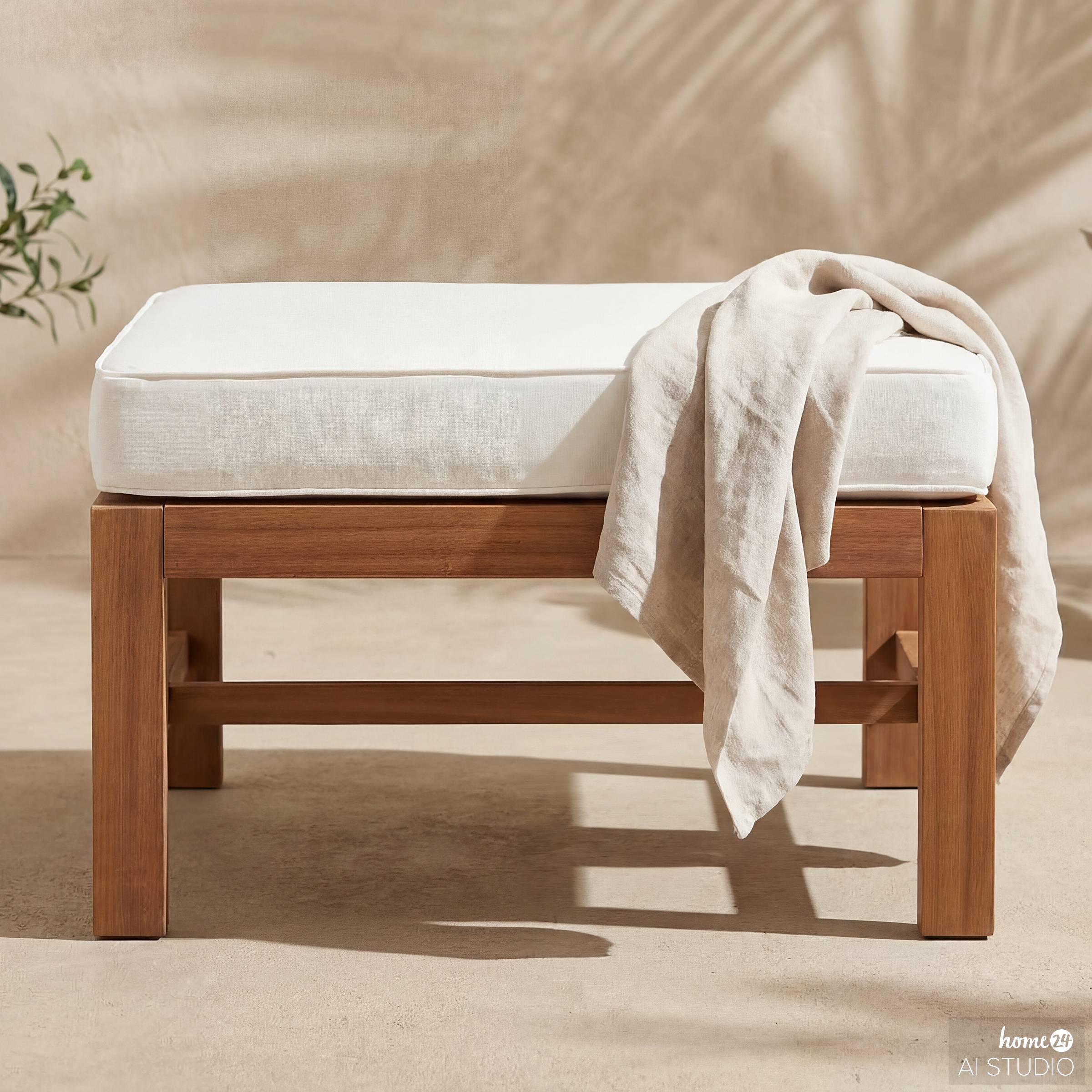 Lounge Ottoman Bayton Acacia Solid Brown Beige