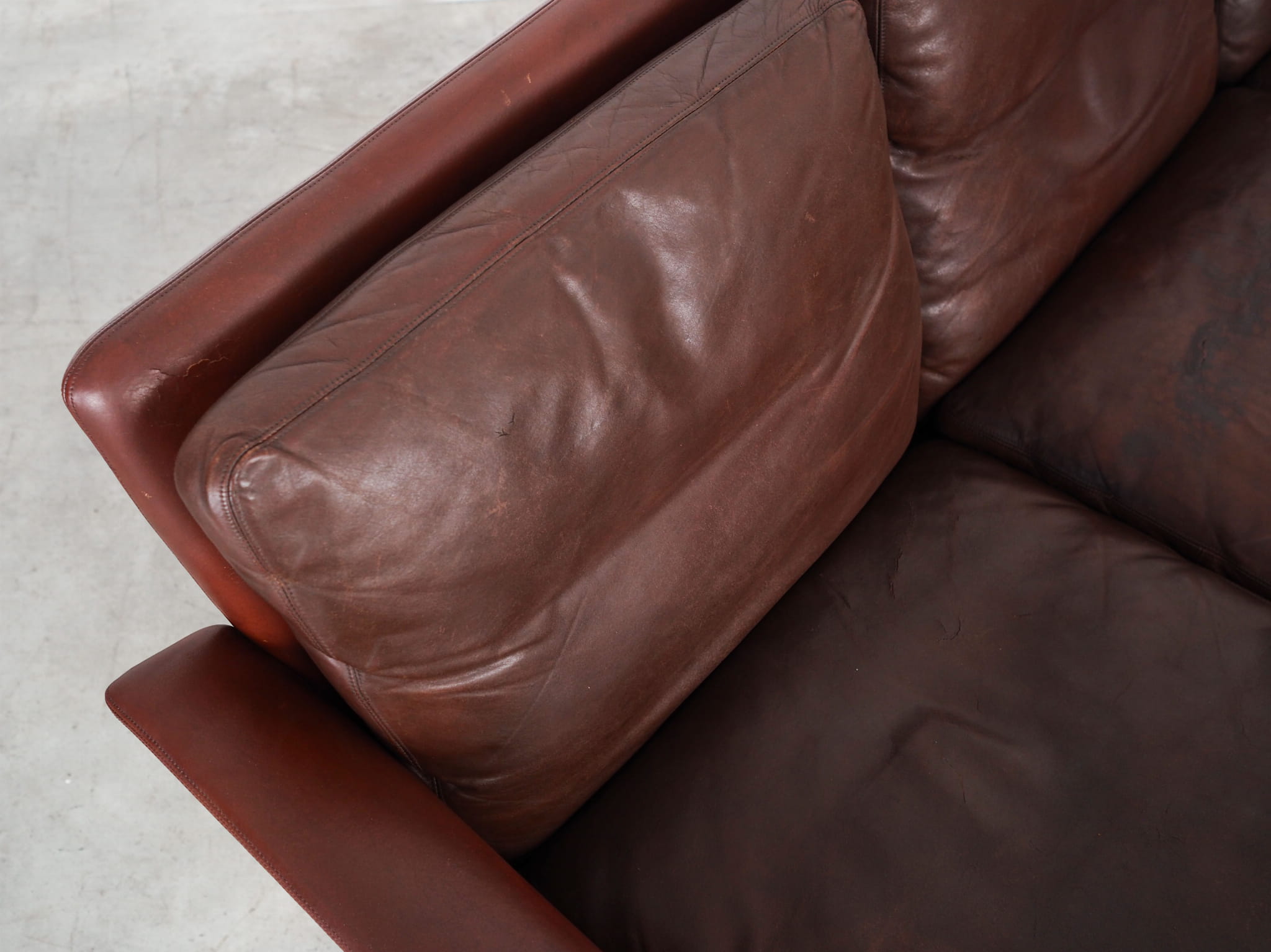 Sofa Leather Brown 1960s
