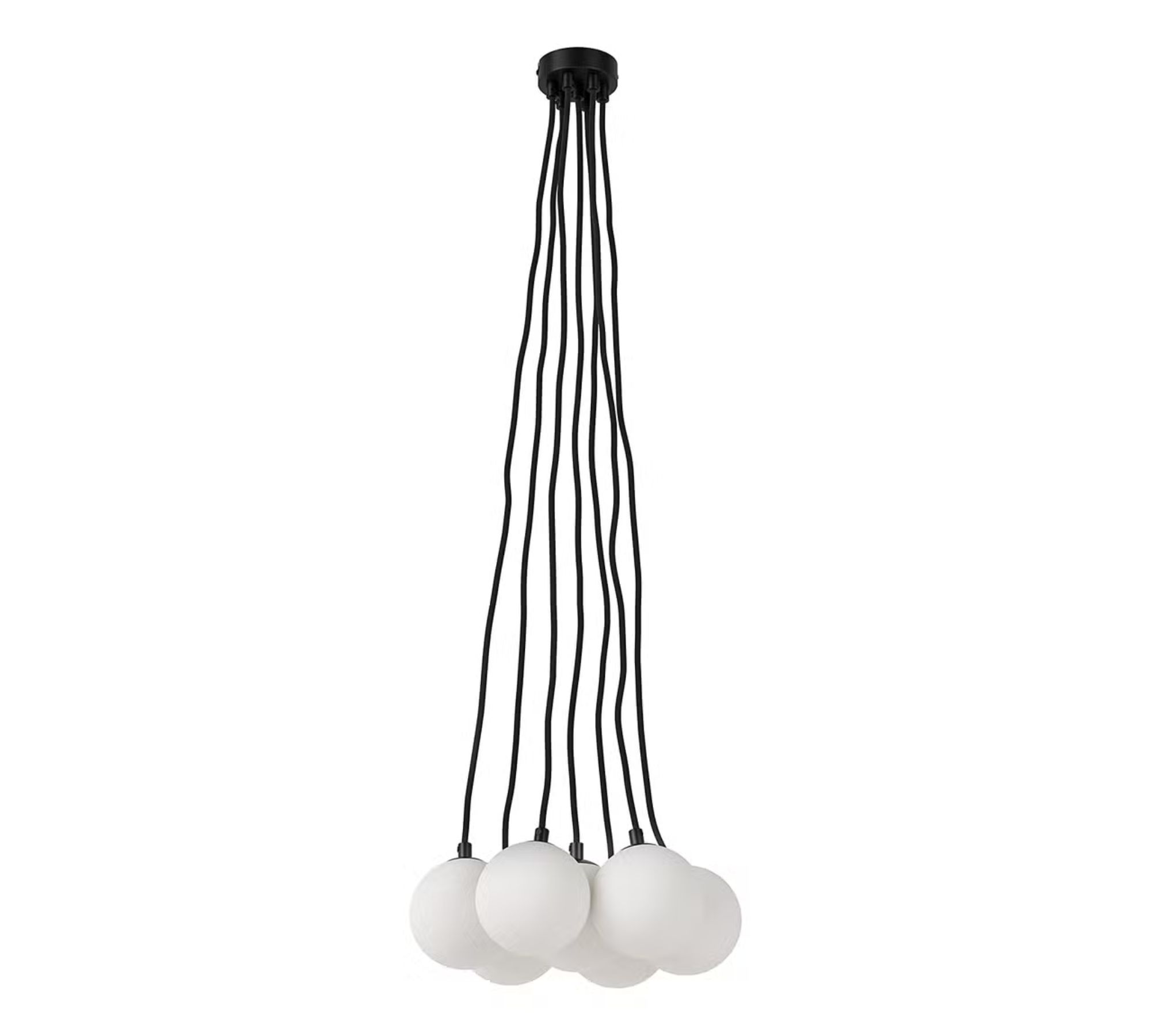 Pendant lamp 7-flame opal glass white