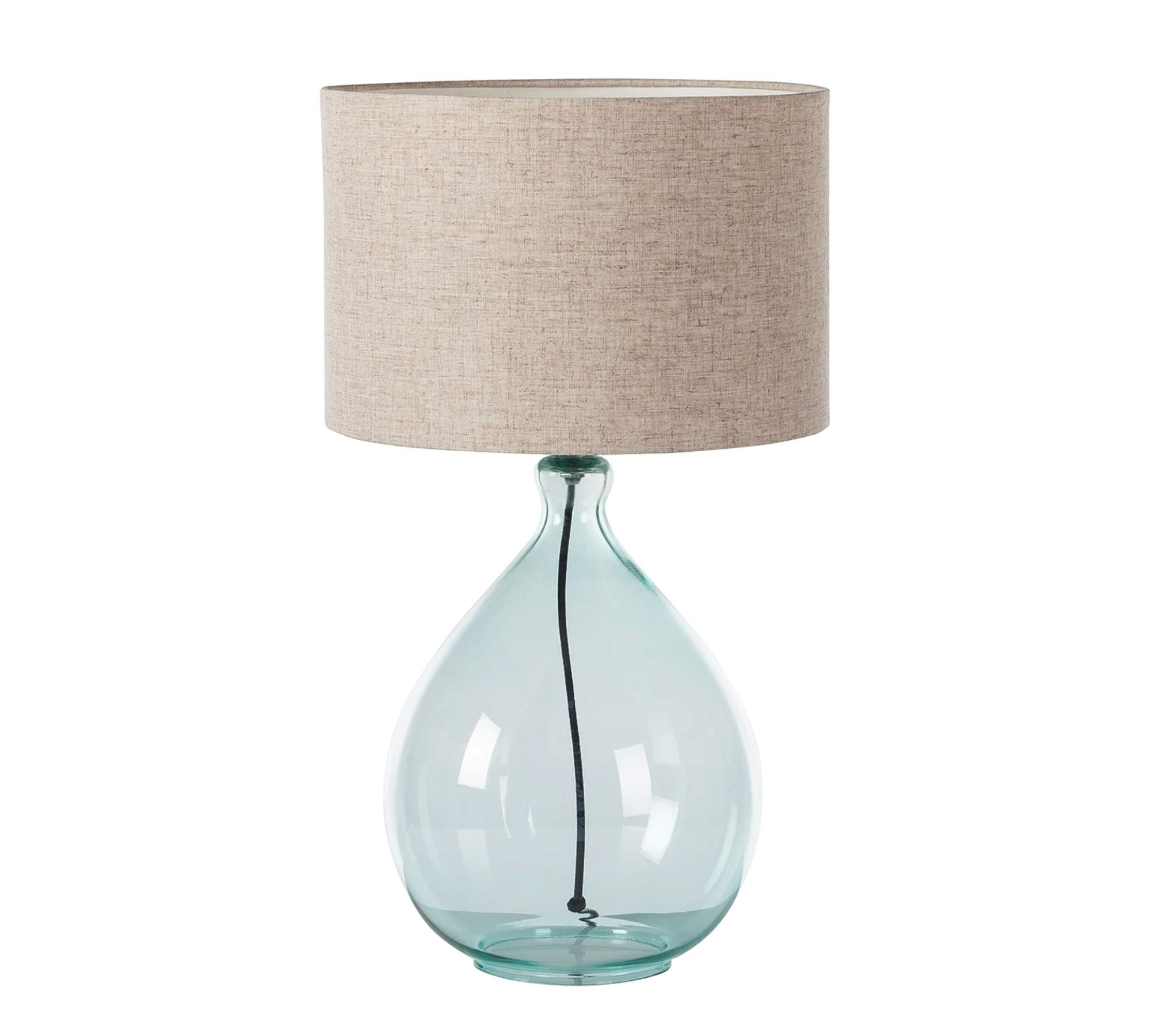 Tischlampe 1-flammig Webstoff Creme