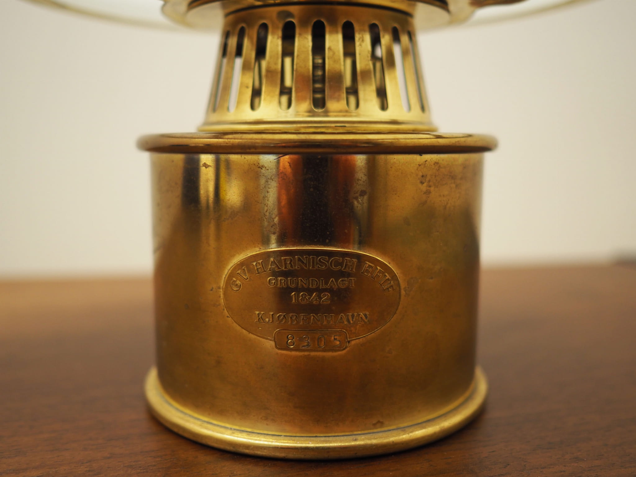 Öl-Tischlampe Metall Glas 1950er Jahre