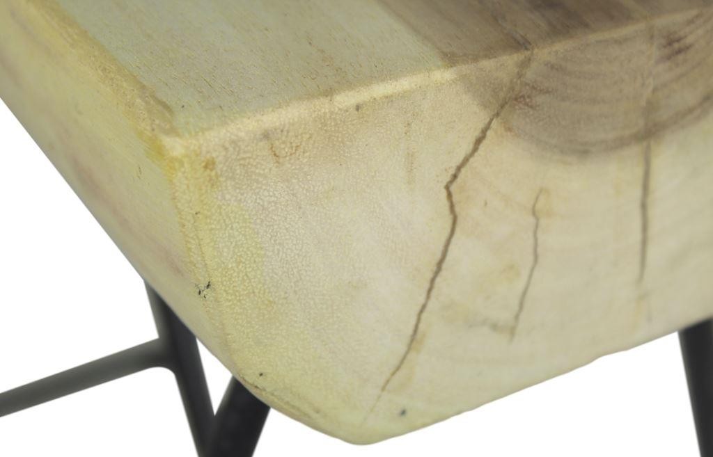 Rechteckiger Hocker Holz Metall