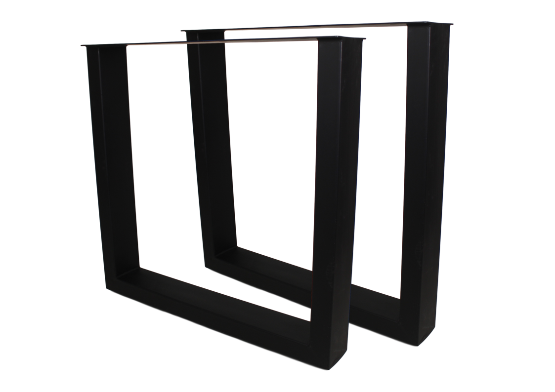 2x Modell U Tischbein Metall Schwarz