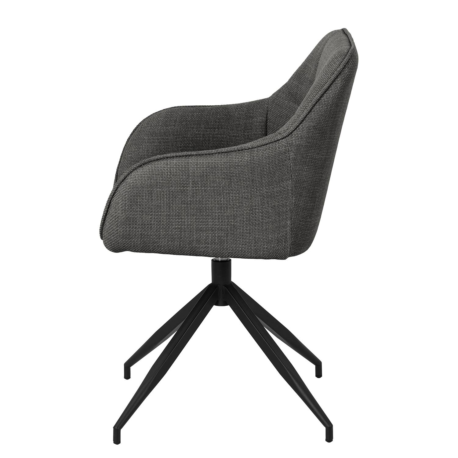 Swivel armchair Sidaon textured fabric Badia