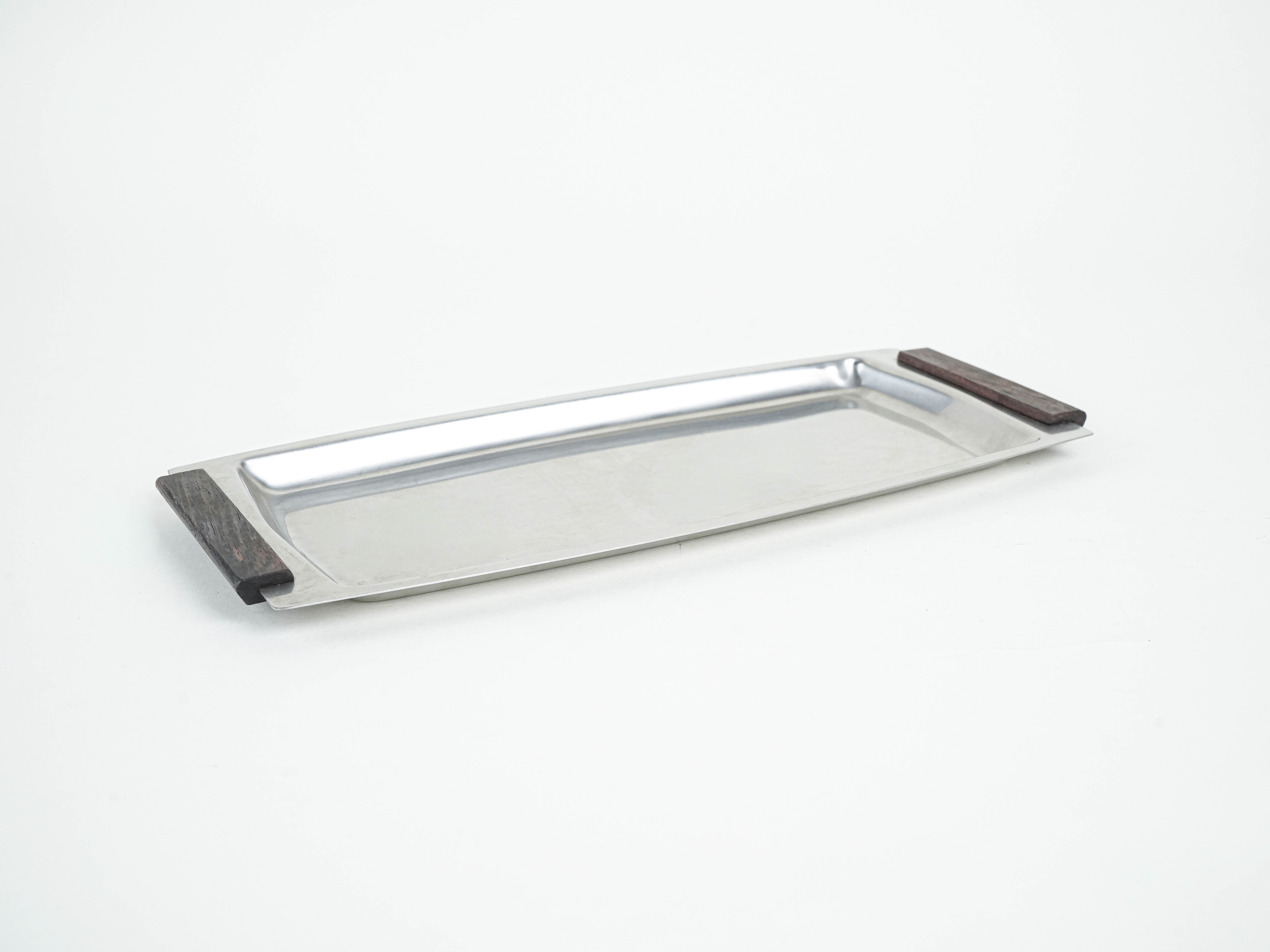Edelstahtablett 1970er Jahre