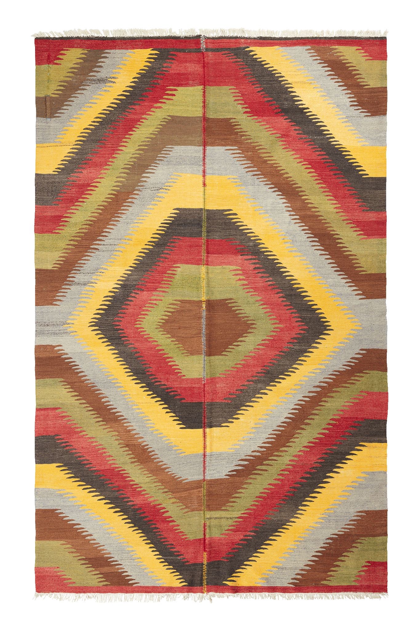 Vintage Kilim Teppich Wolle Mehrfarbig