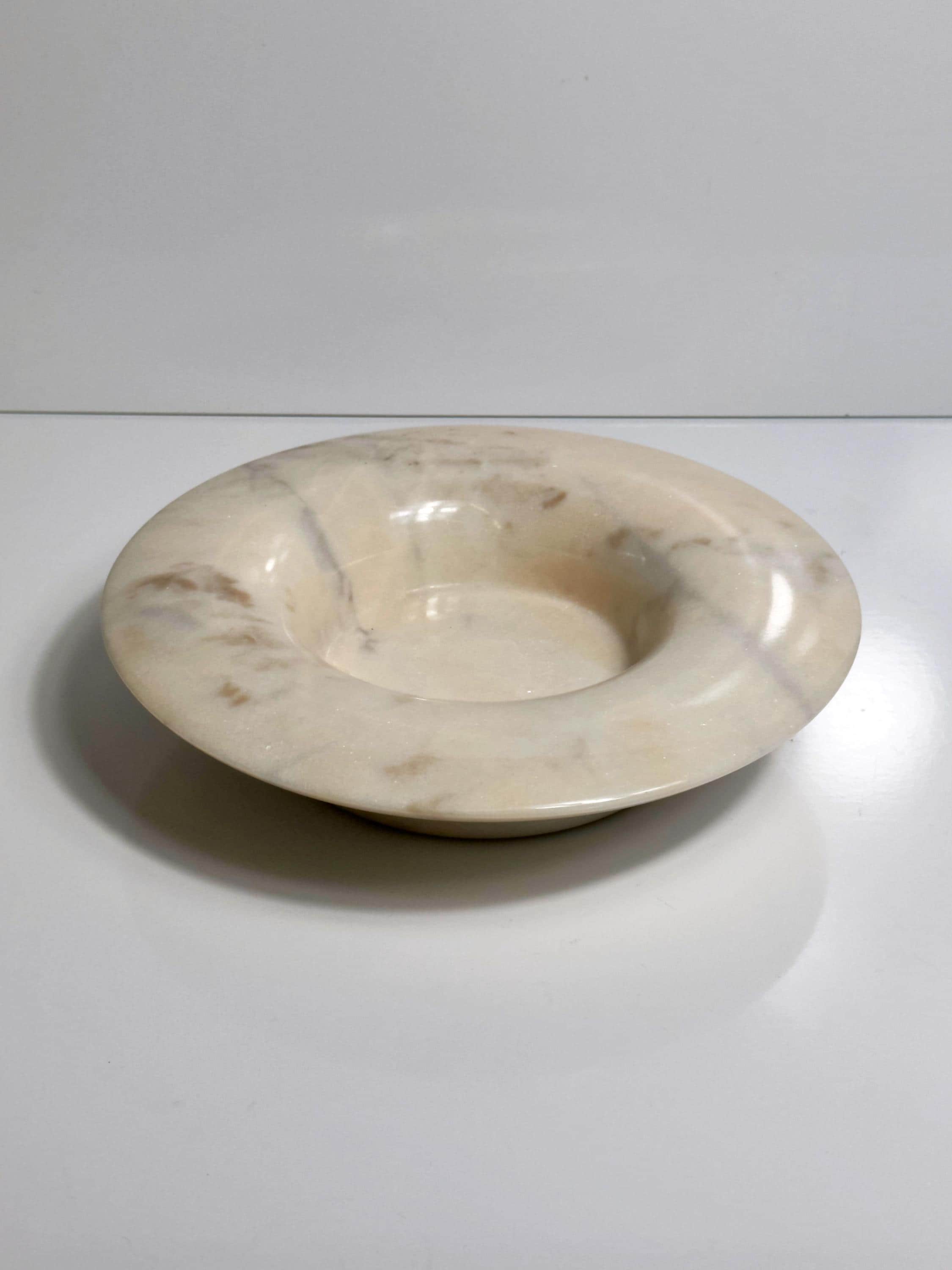 Alabaster bowl natural stone beige 1970s