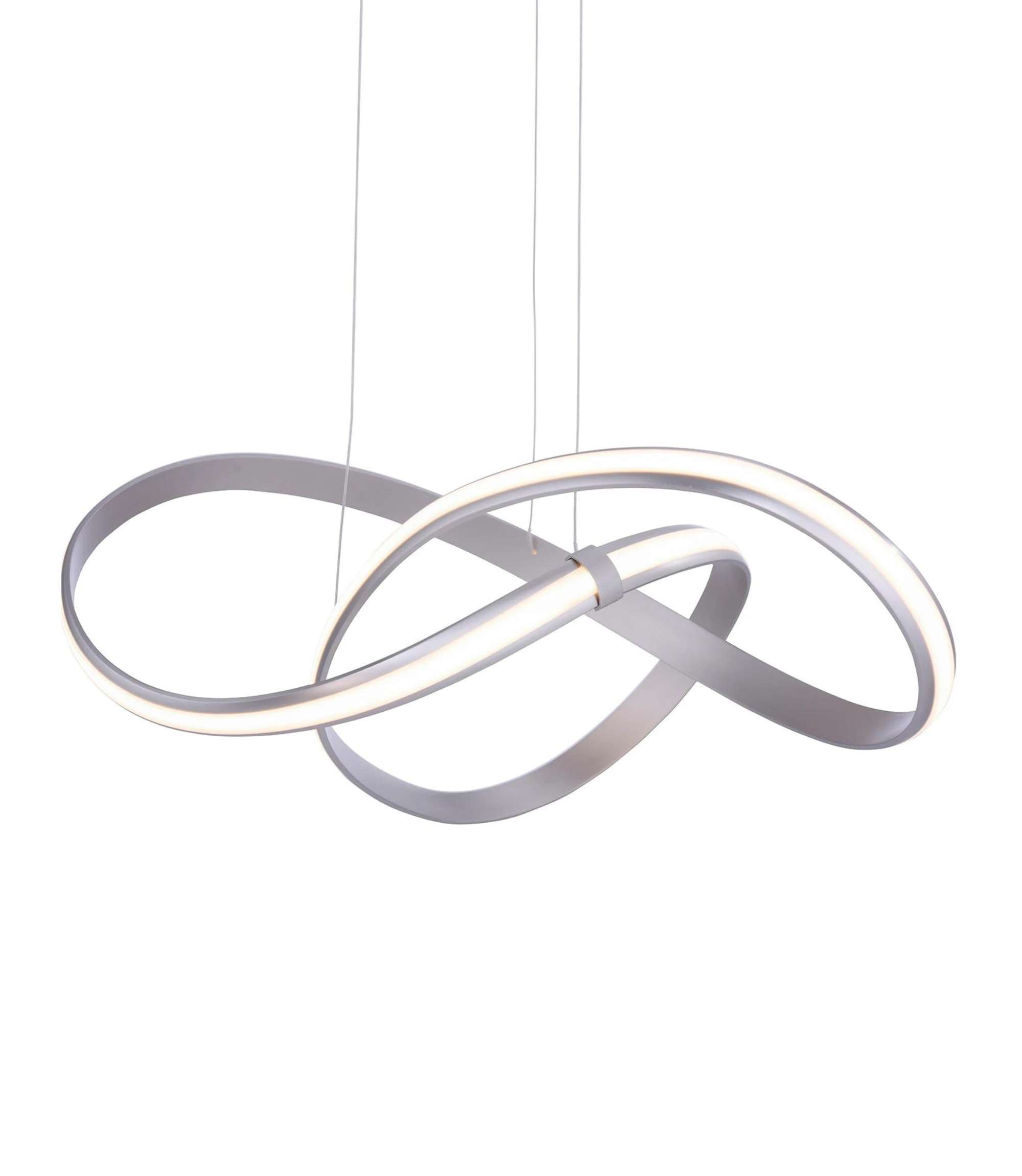 LED-Pendelleuchte 1-flammig Glas Metall Silber