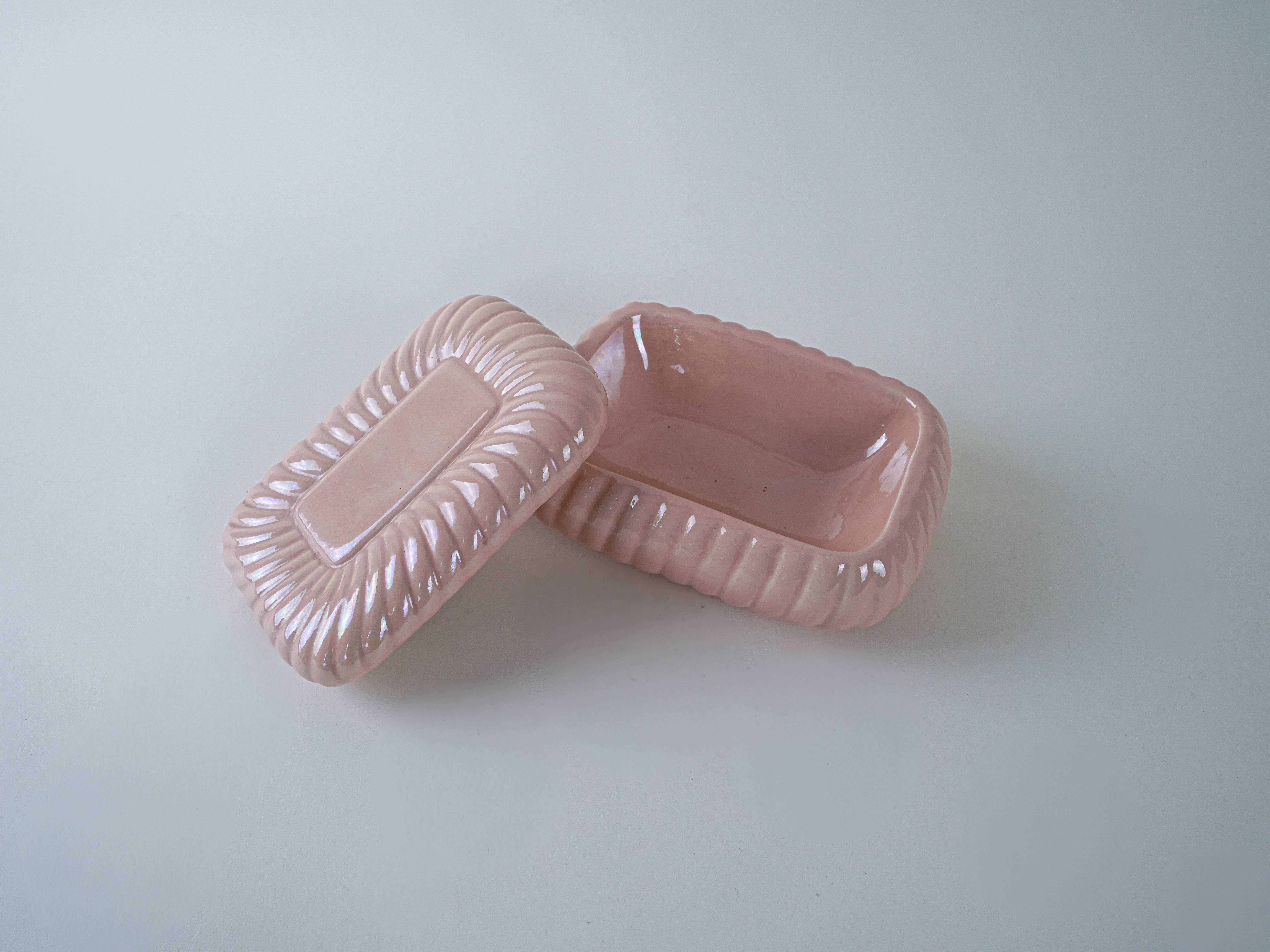 Keramikschatulle Rosa 1970er Jahre