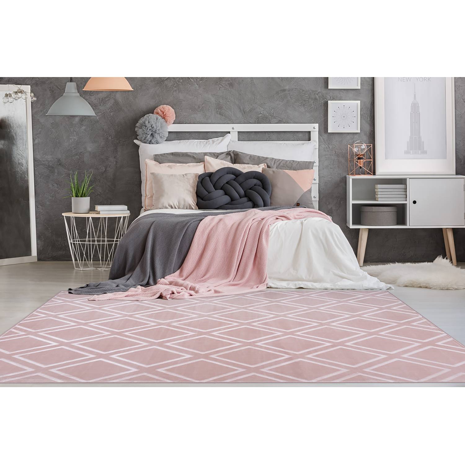 Kurzflorteppich Monroe 300 Rosa