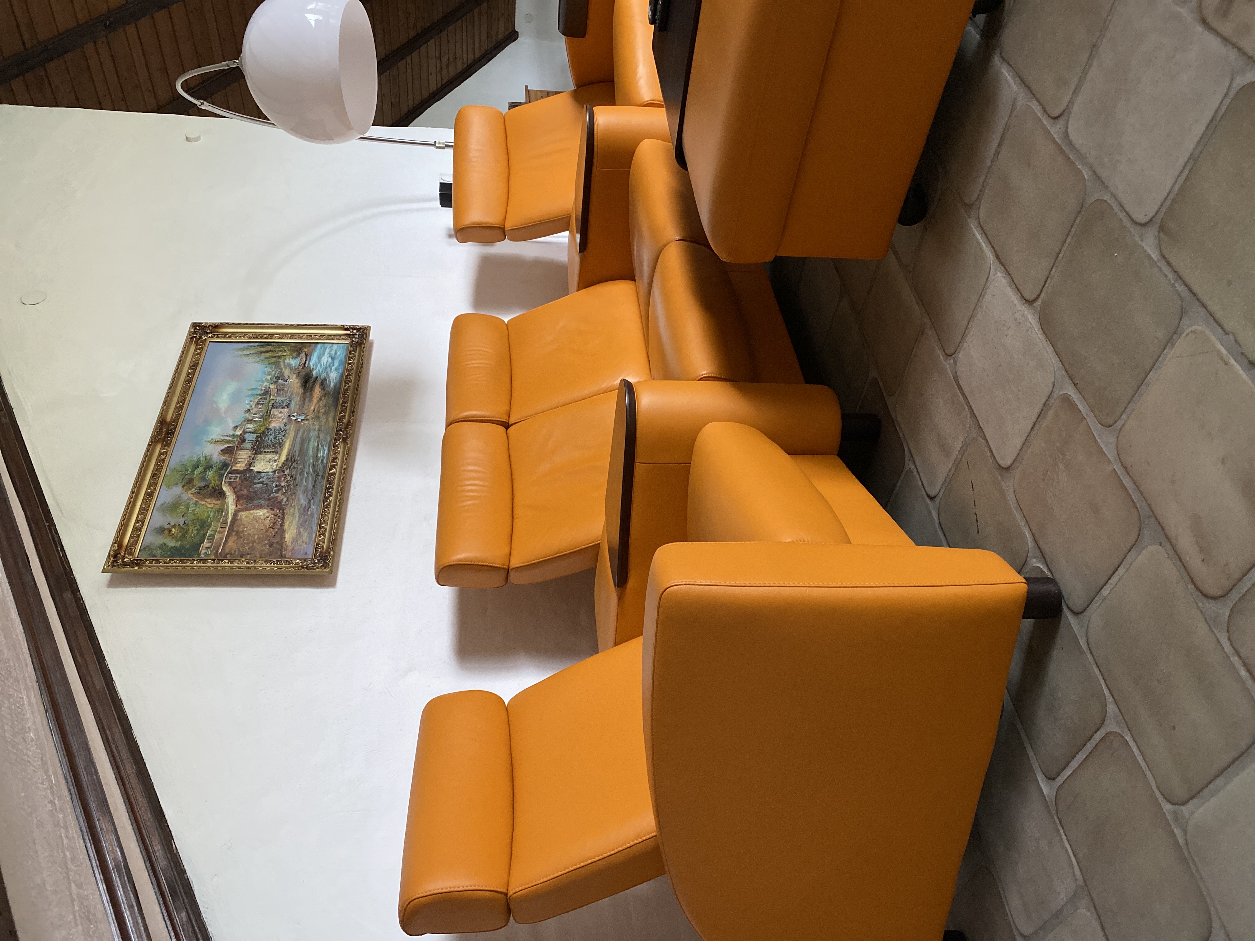 Arion 4-Sitzer Sofa mit Hocker Leder