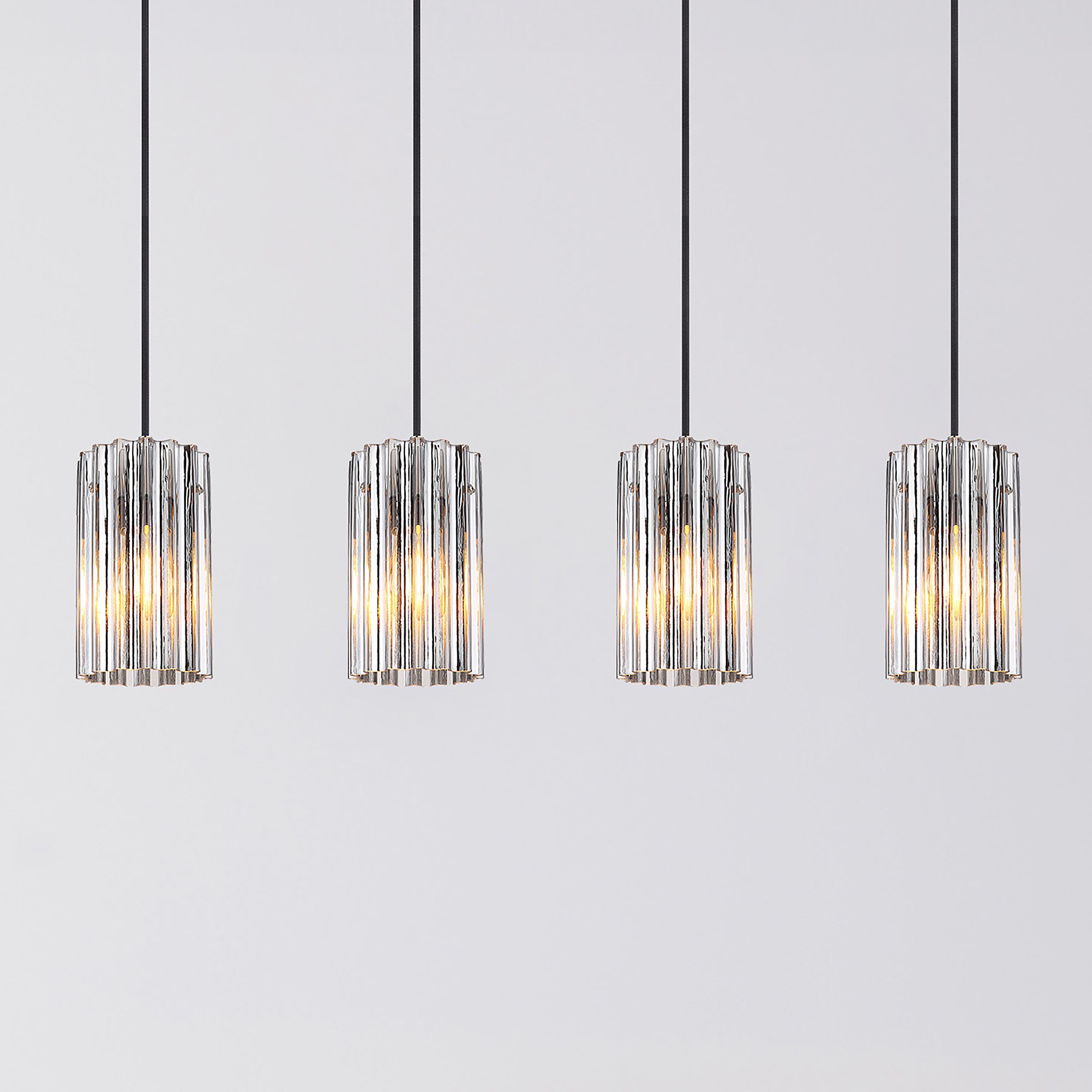 Cayden Typ B Pendelleuchte 4-flammig Klarglas Eisen