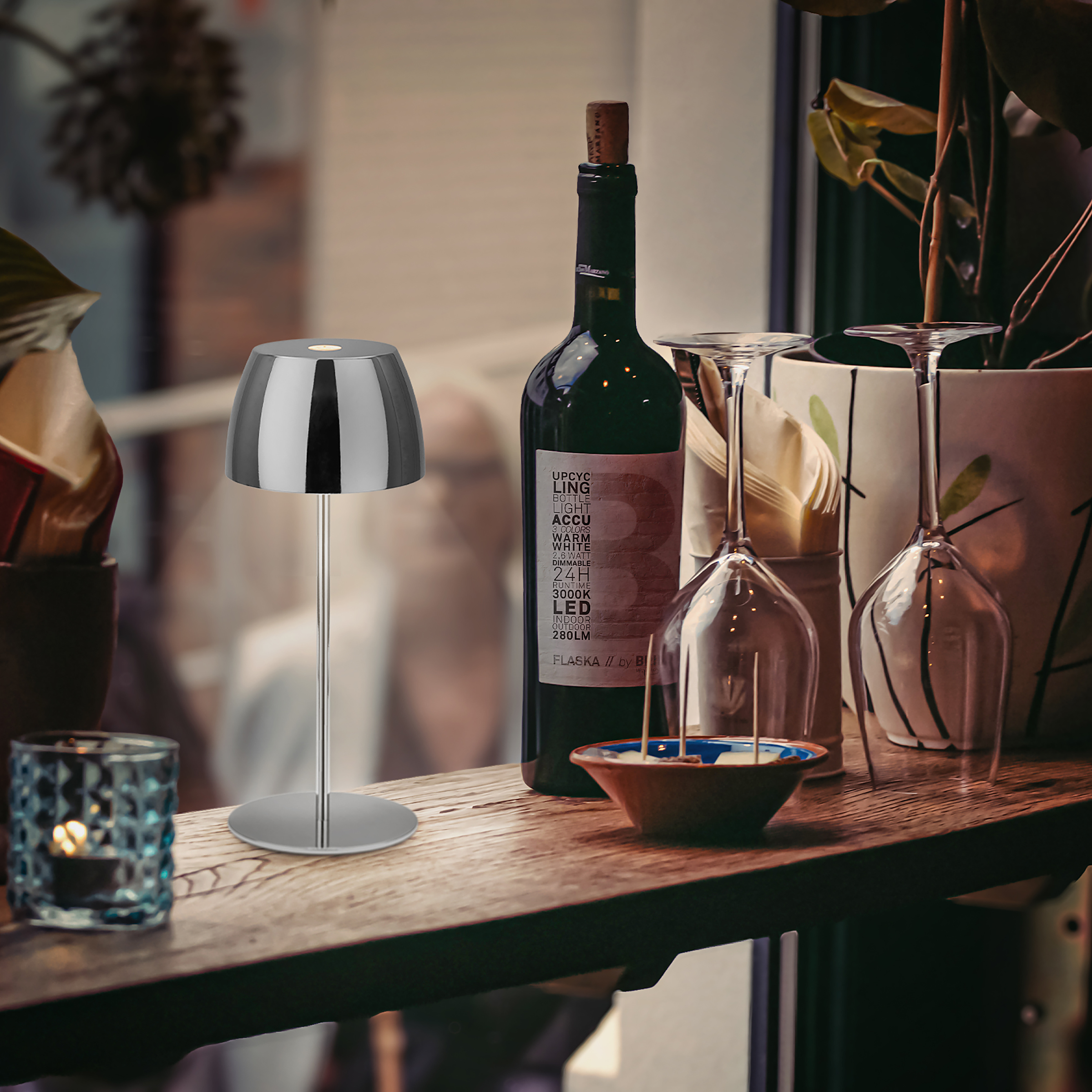 LED Battery Table Lamp Serina Mini Type A Black