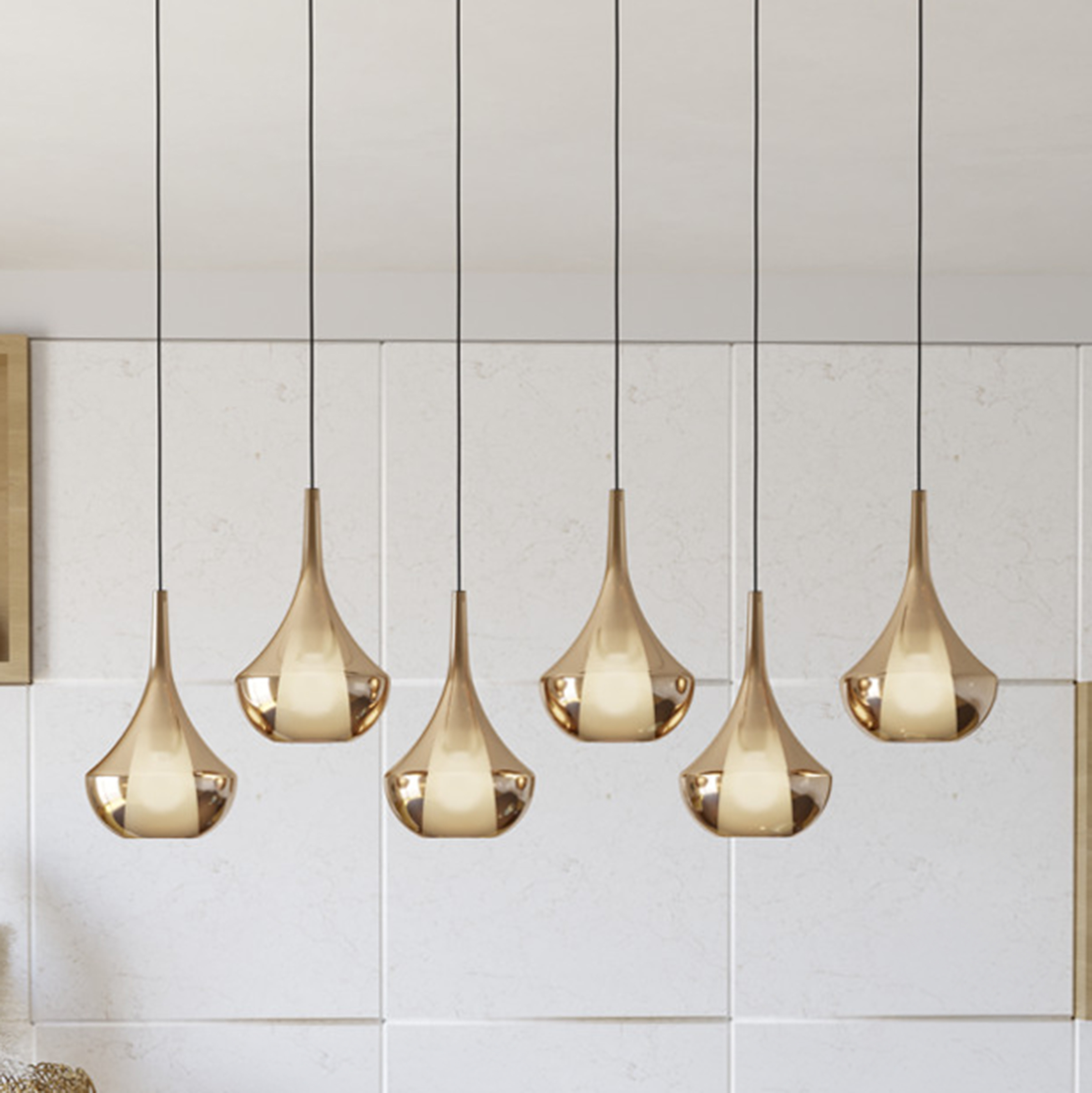 Pendant light Almoster Type B 6-Light Steel Black Copper