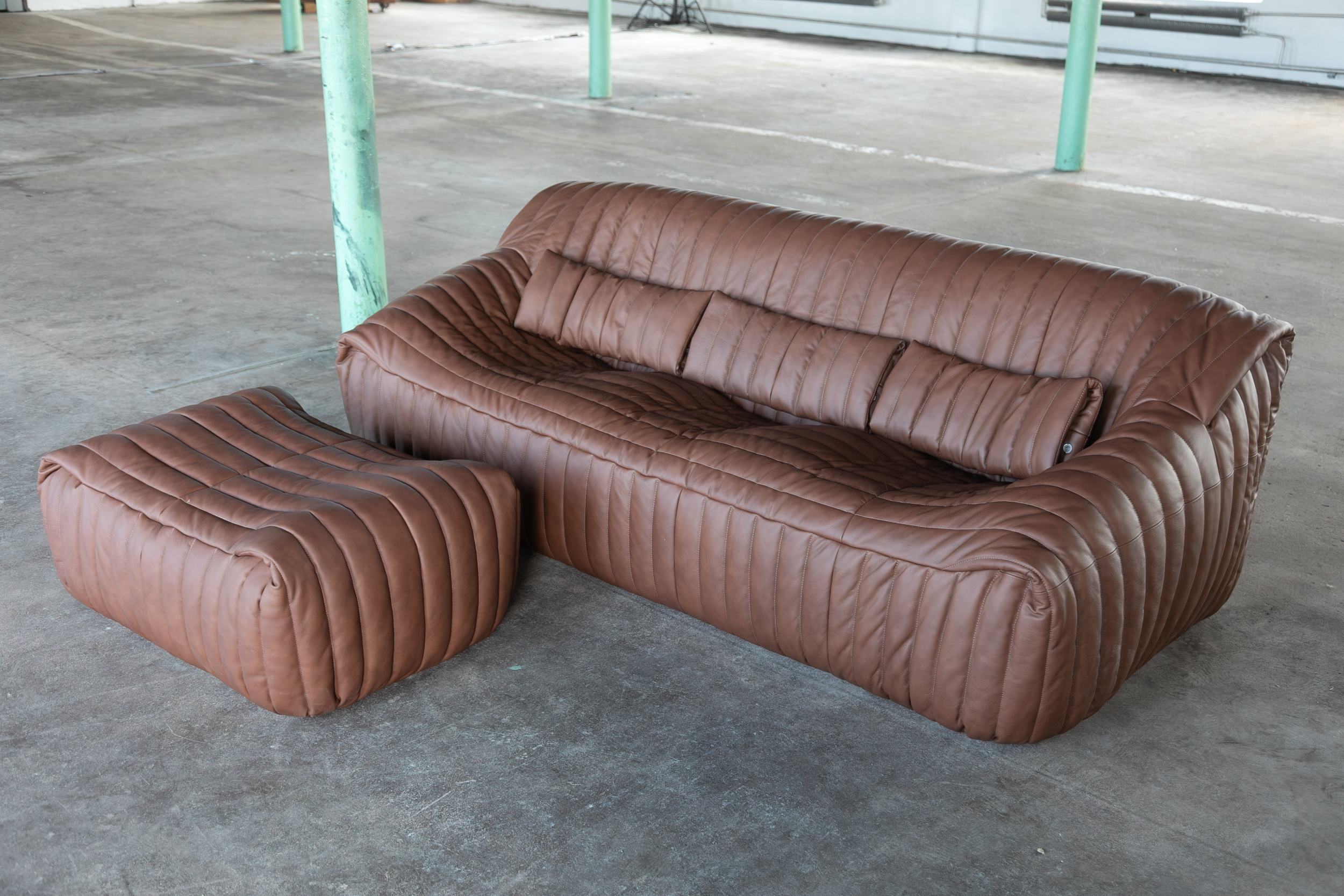 Sandra Set Lounge 2 pezzi pelle liscia Folk Brown