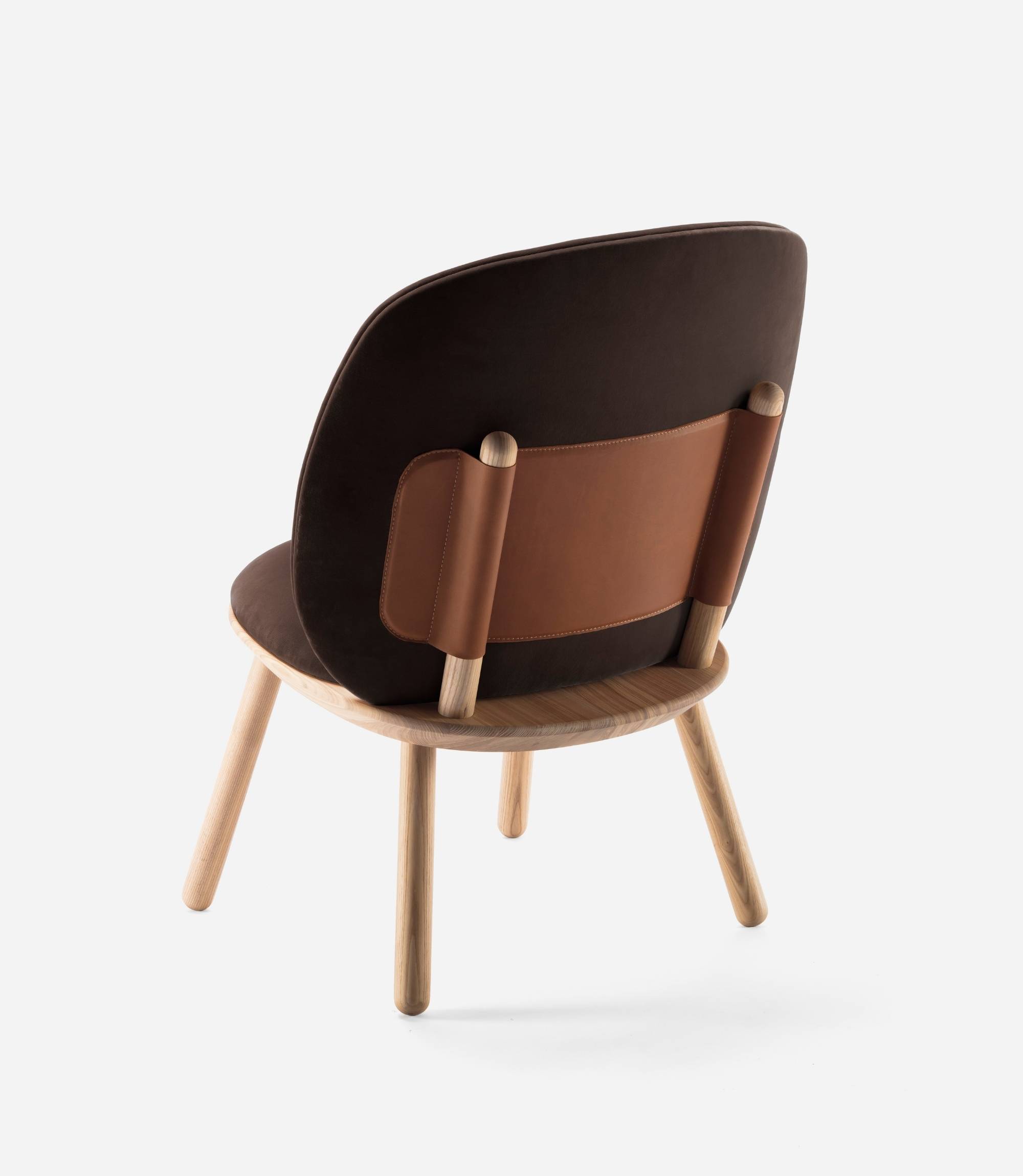 Naïve Poltrona Lounge Frassino Velluto Marrone