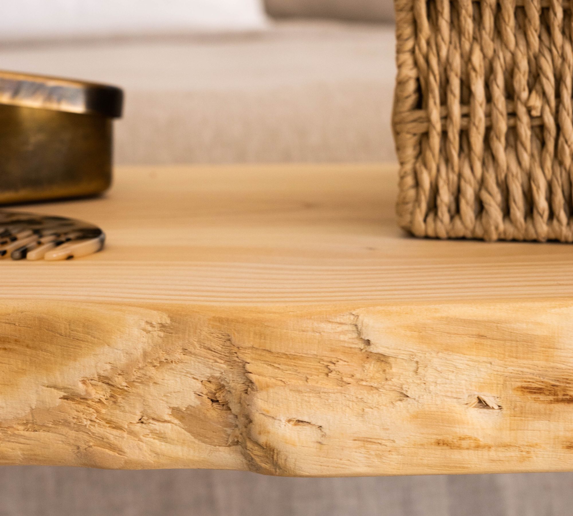 Nuru Nachttisch Holz Metall Kiefer