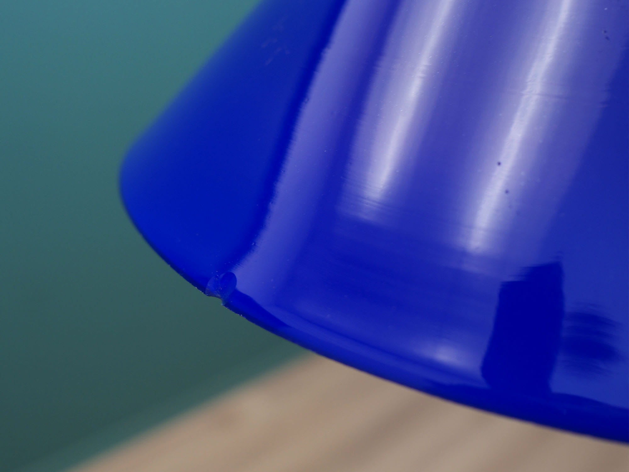 Vintage Pendant Lamp Glass Metal Blue 1970s