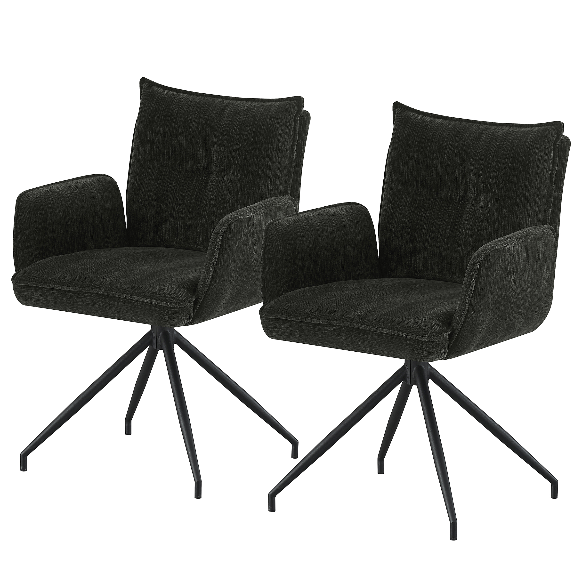 Gach Armchair Swivel Set of 2 Black