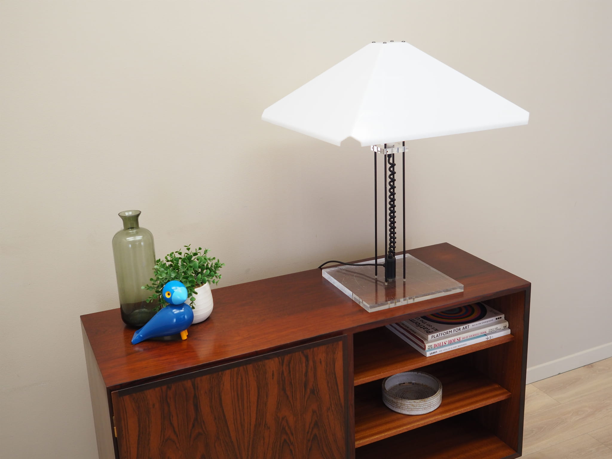 Table lamp Plastic Metal White 1970s