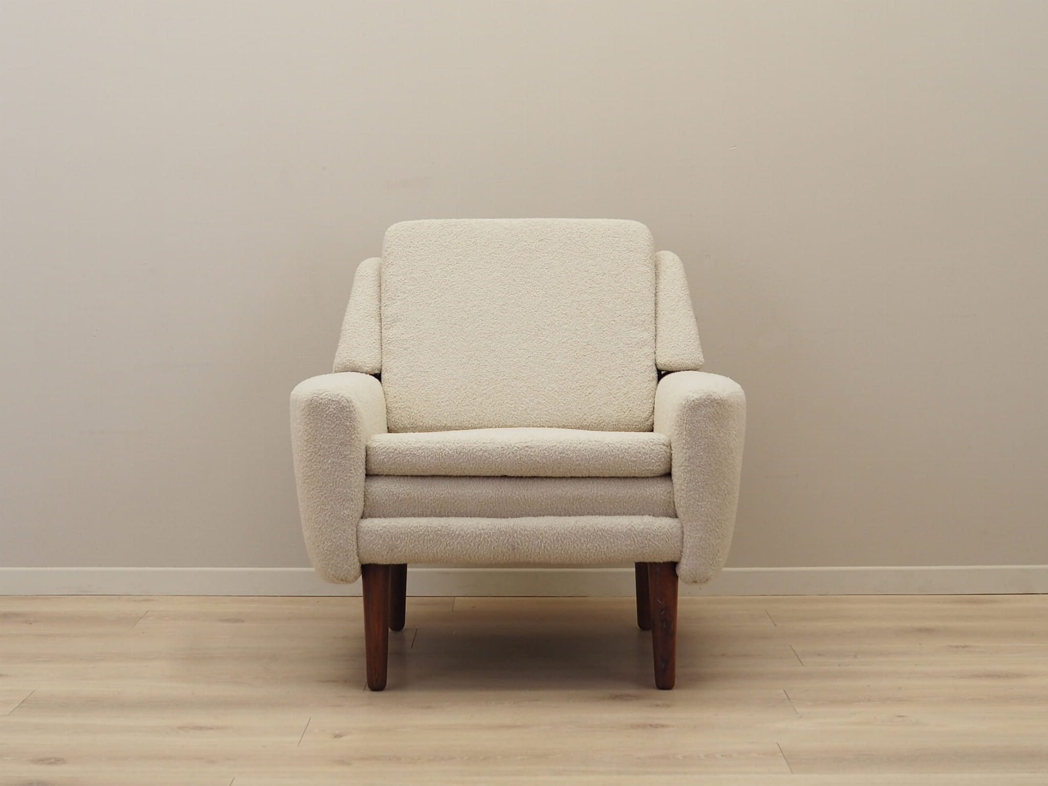 Armchair Textile Wood Cream 1970s