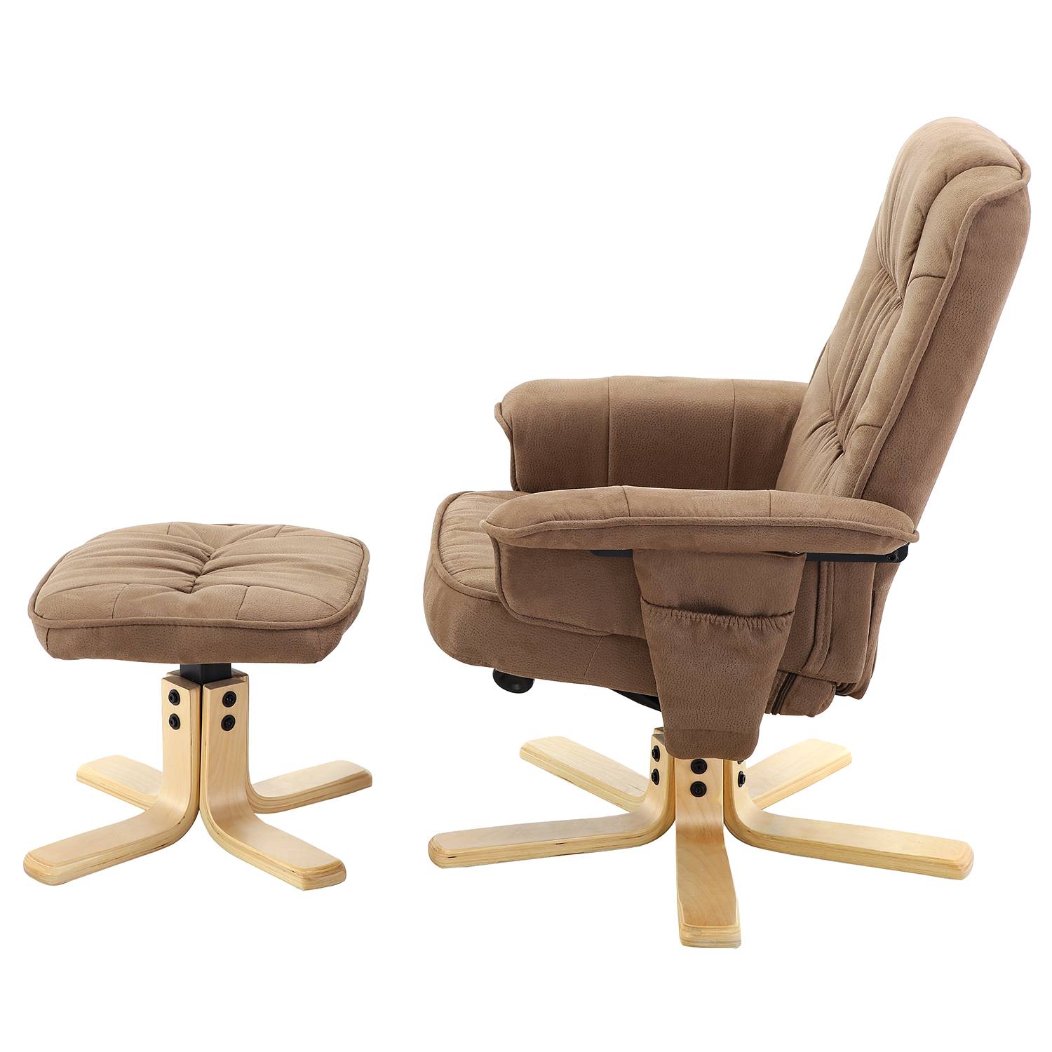 Canillo Relaxsessel mit Hocker Antiklederlook Nougat