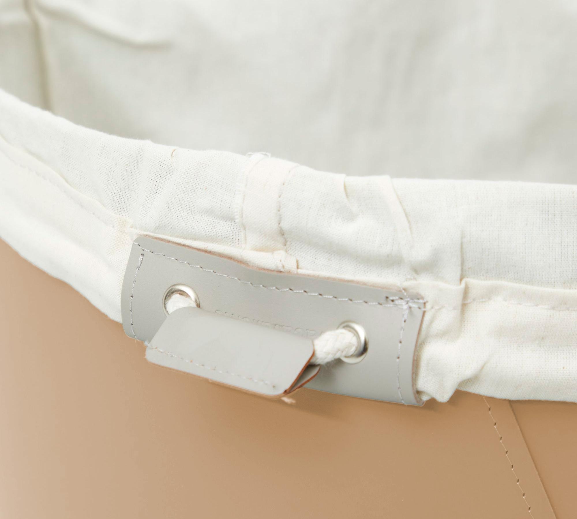 Premium Wäschekorb aus 100% Recyceltem Leder Ingwer