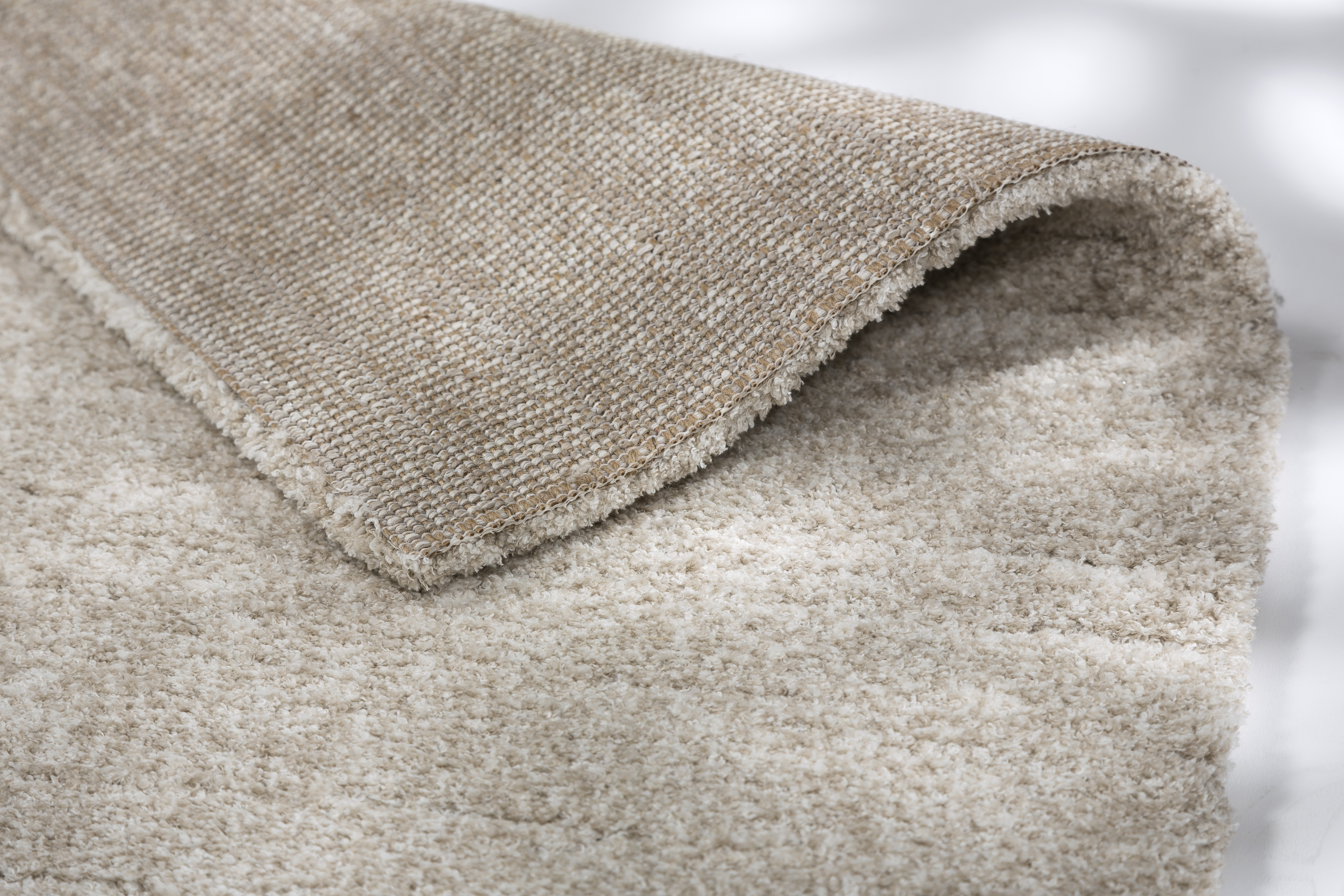 Amaze Uni Hochflorteppich Polyester Sand 140x200cm