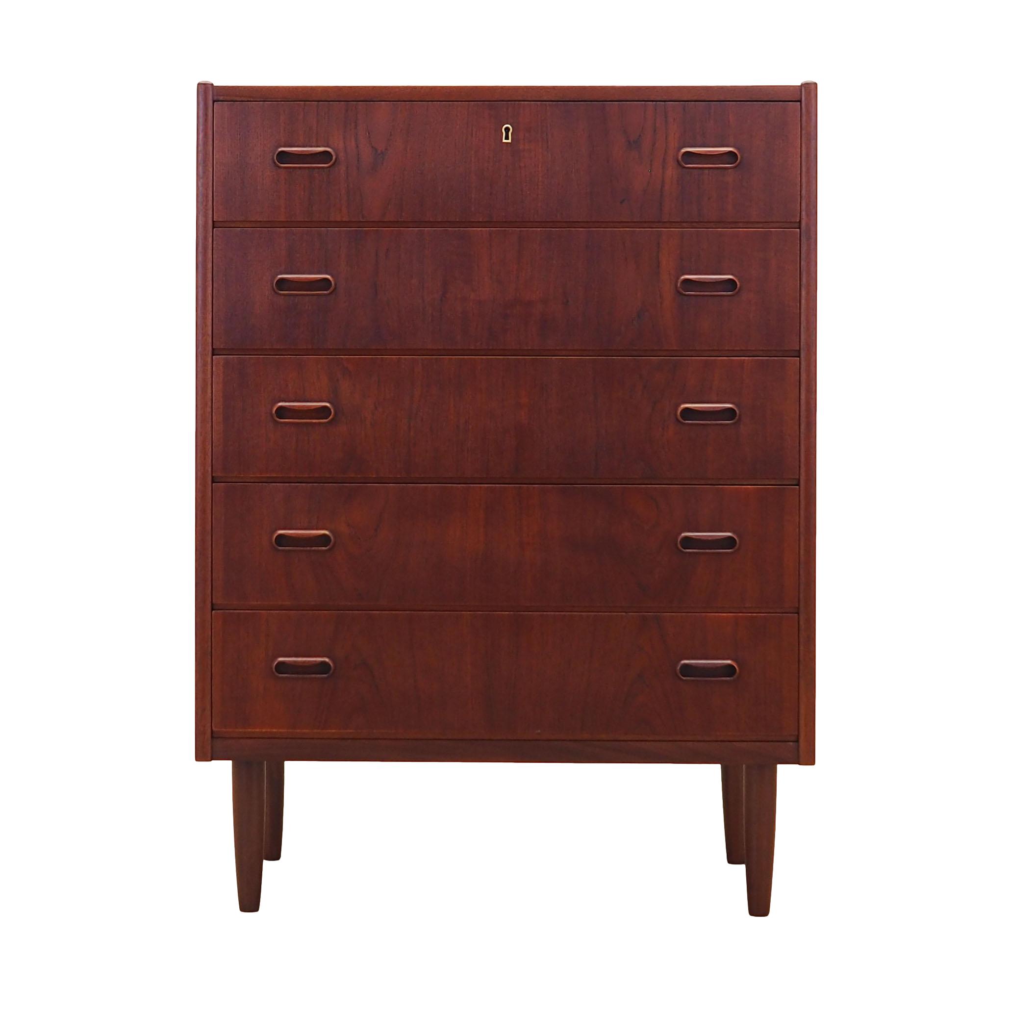 Vintage chest of drawers Teak wood Brown 1970s