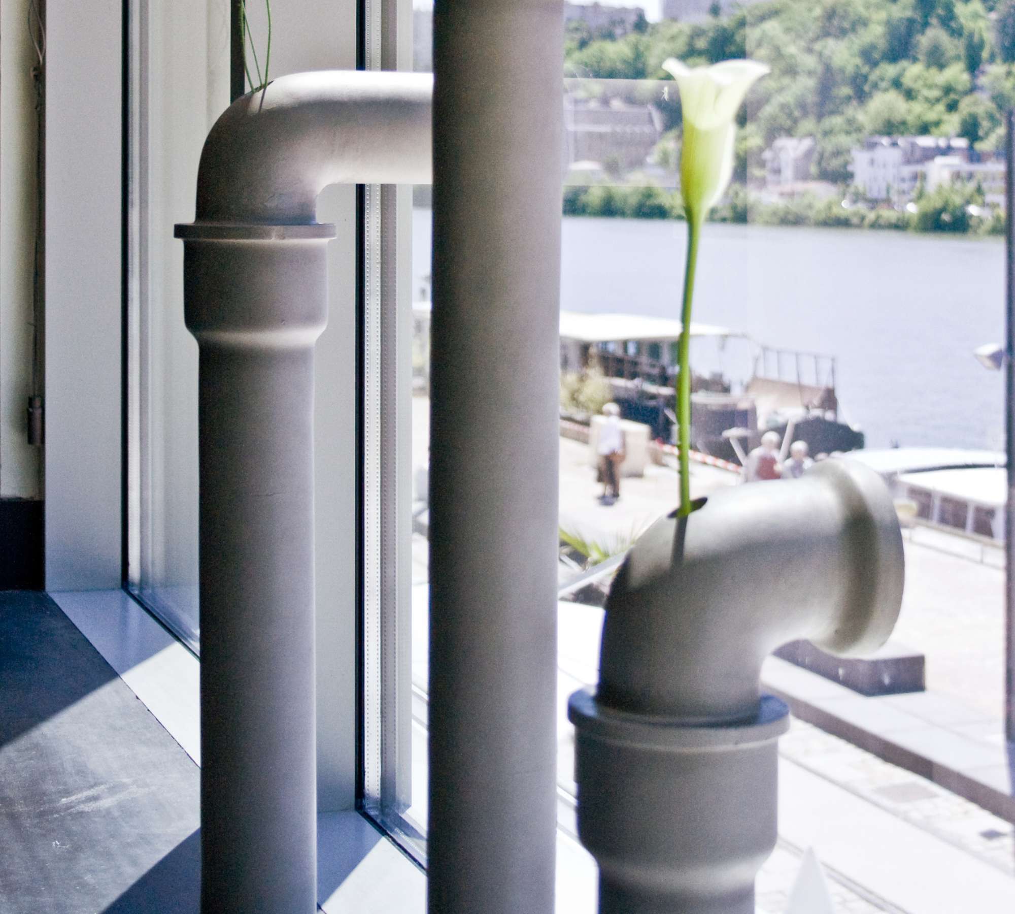 Pipeline 425 Vase Faserbeton Grau