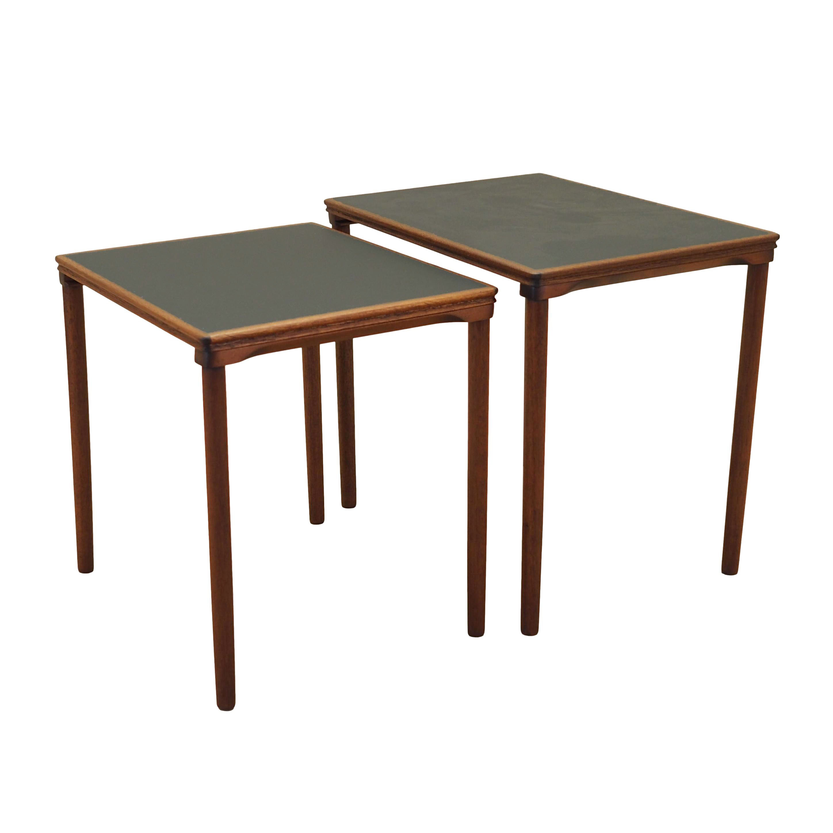 2x Beistelltisch Teakholz 1970er Jahre