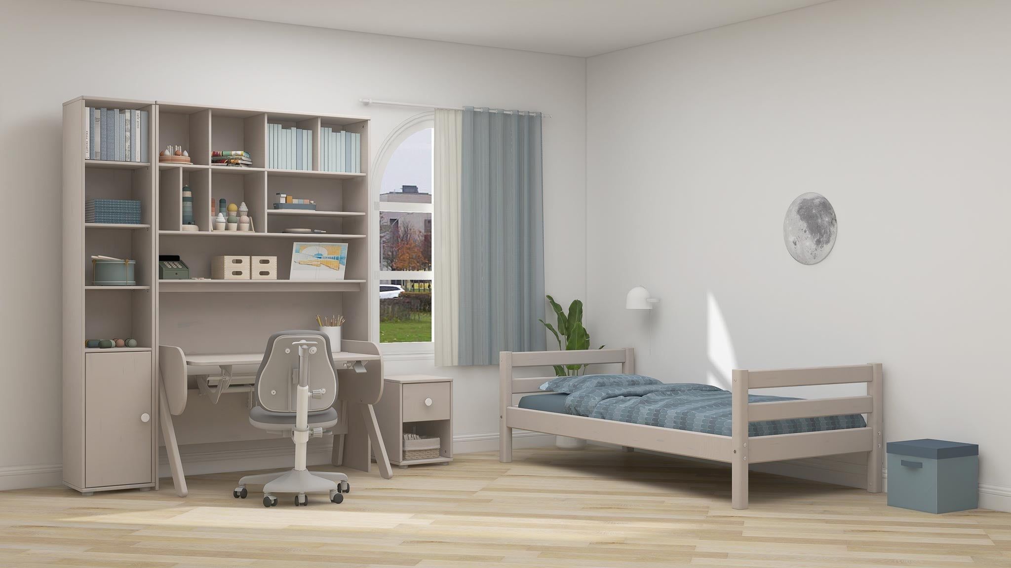 Kommode mit 1 Schublade Holz Taupe