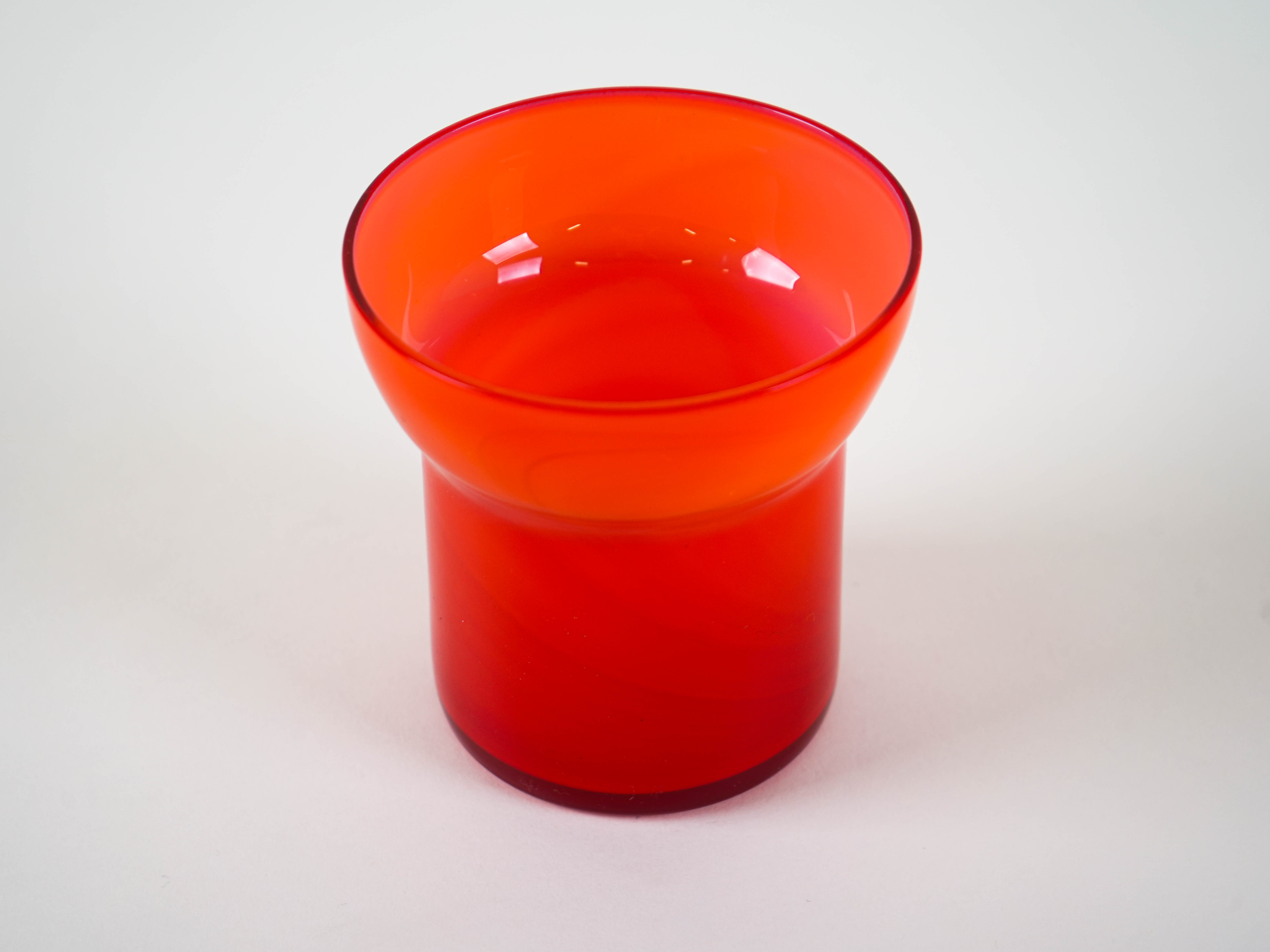 Glass Vase Red 1970s