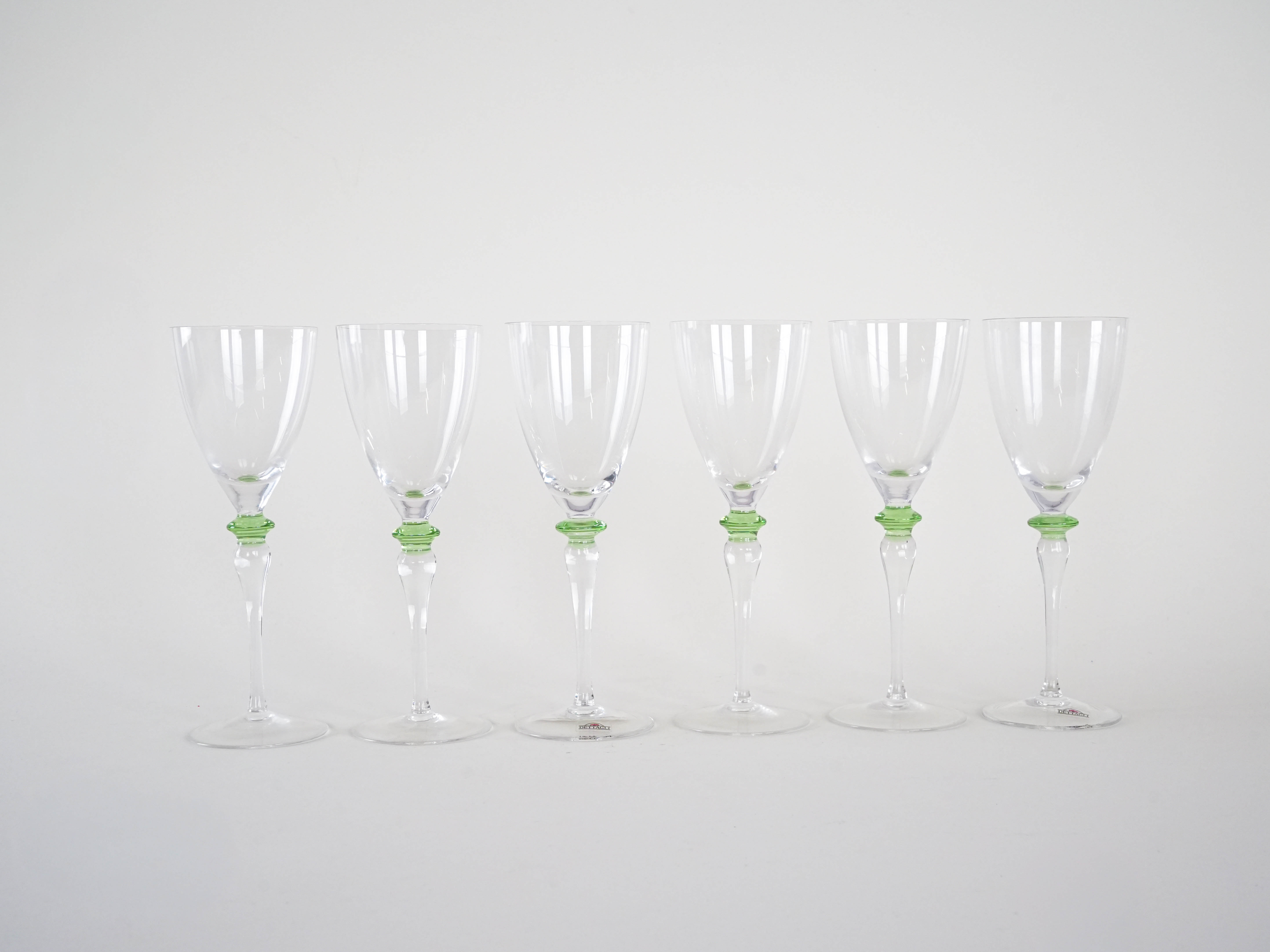 Set of Six Glasses Transparent 1970s