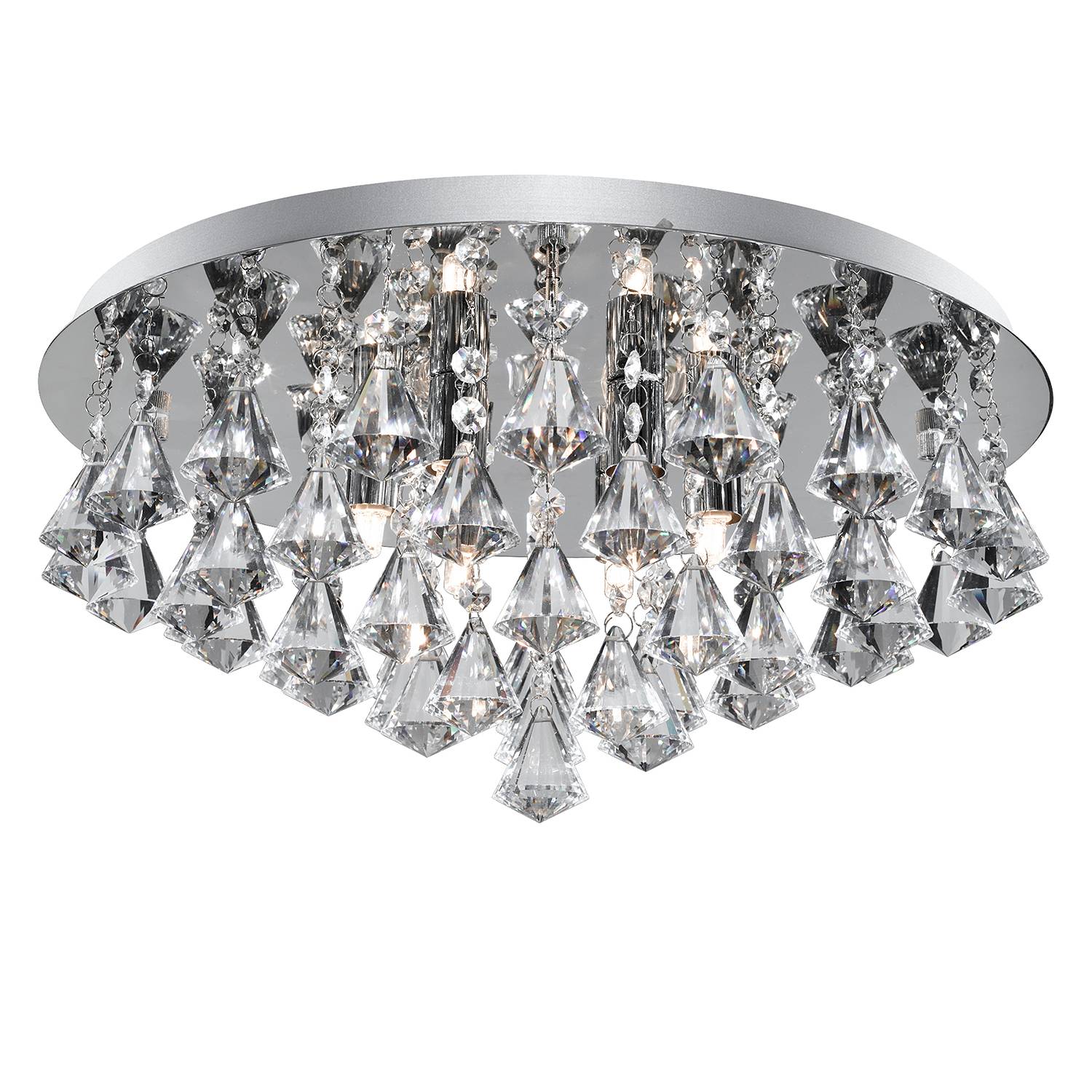 Hanna II Ceiling light Crystal glass Steel 6-bulb