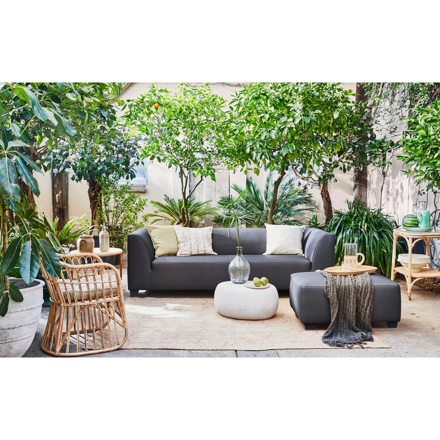 Hollandia Garten Fußhocker Grau