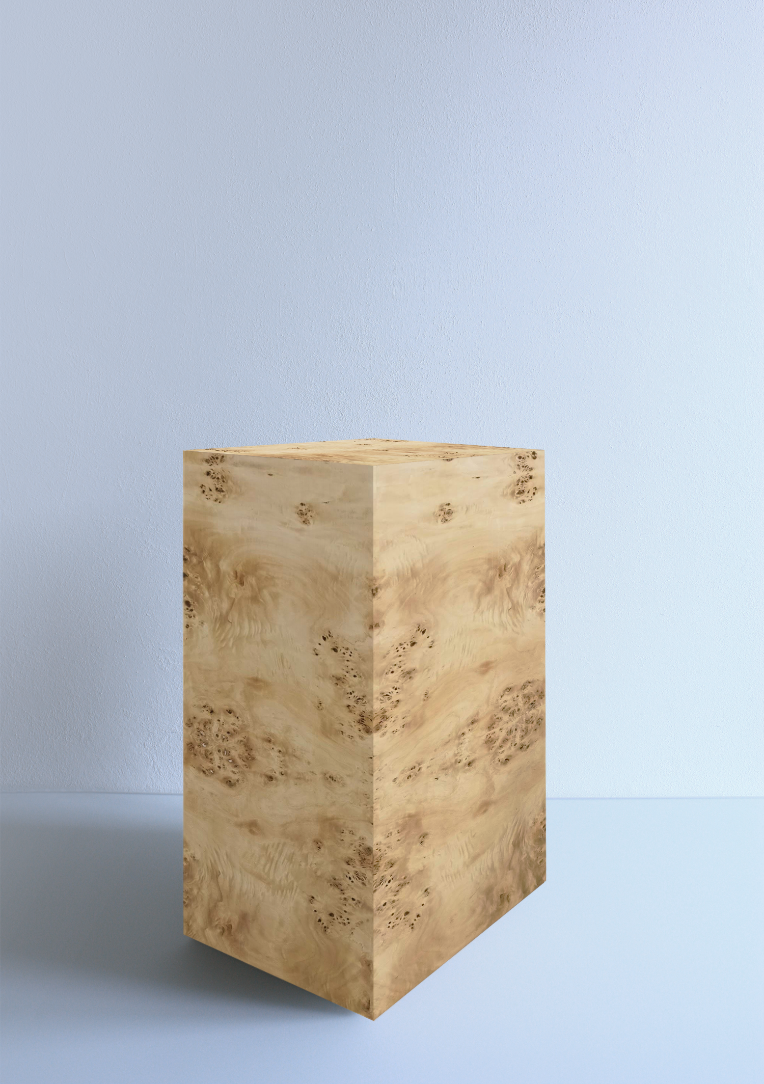 Side table burl poplar wood brown