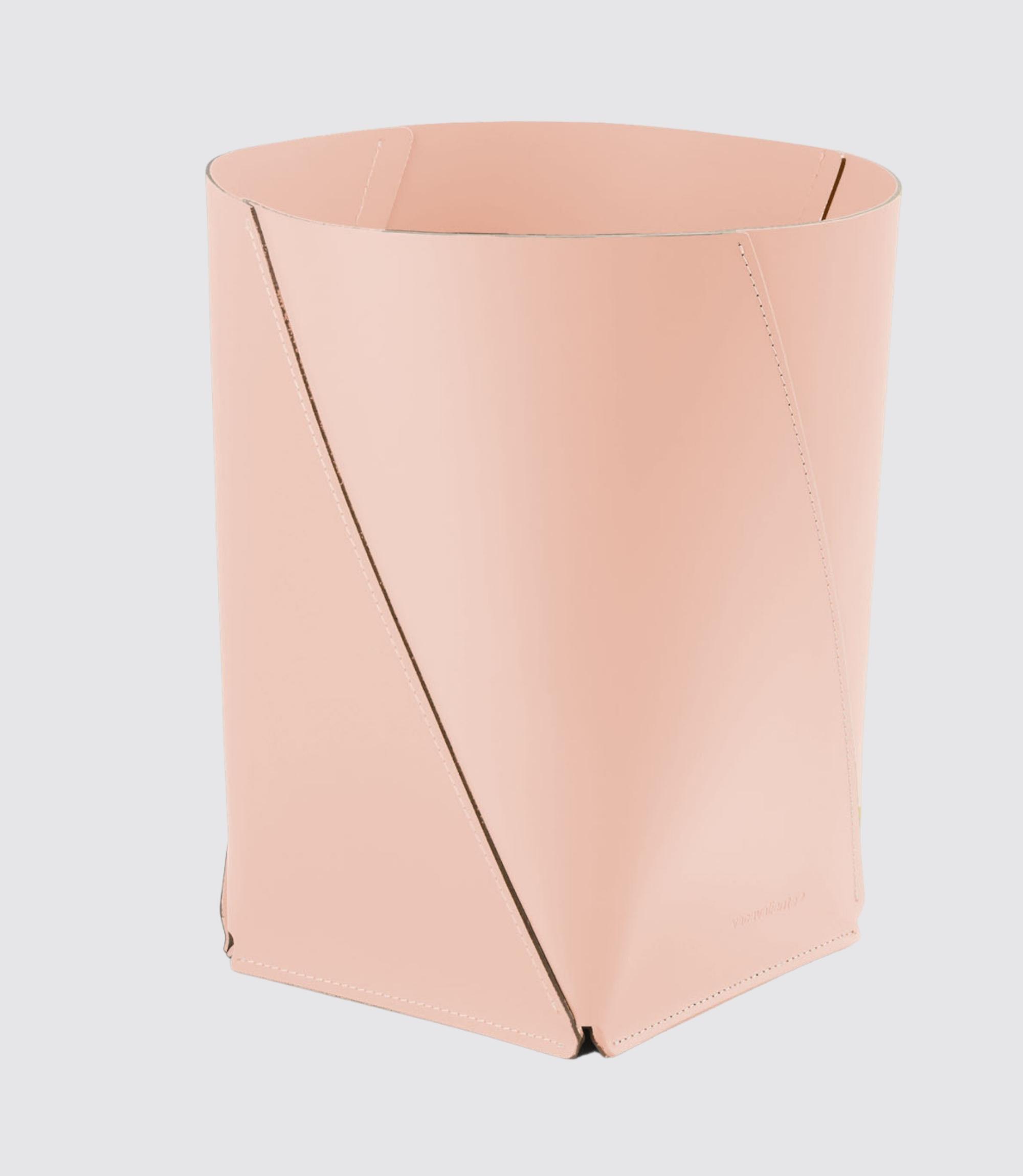 Papierkorb XL 100% Recyceltes Leder Pink