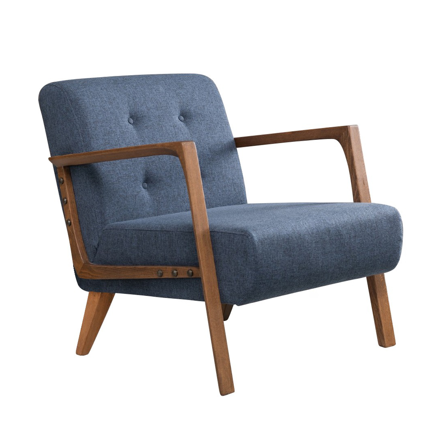 Kemer Sessel Holzfurnier Blau