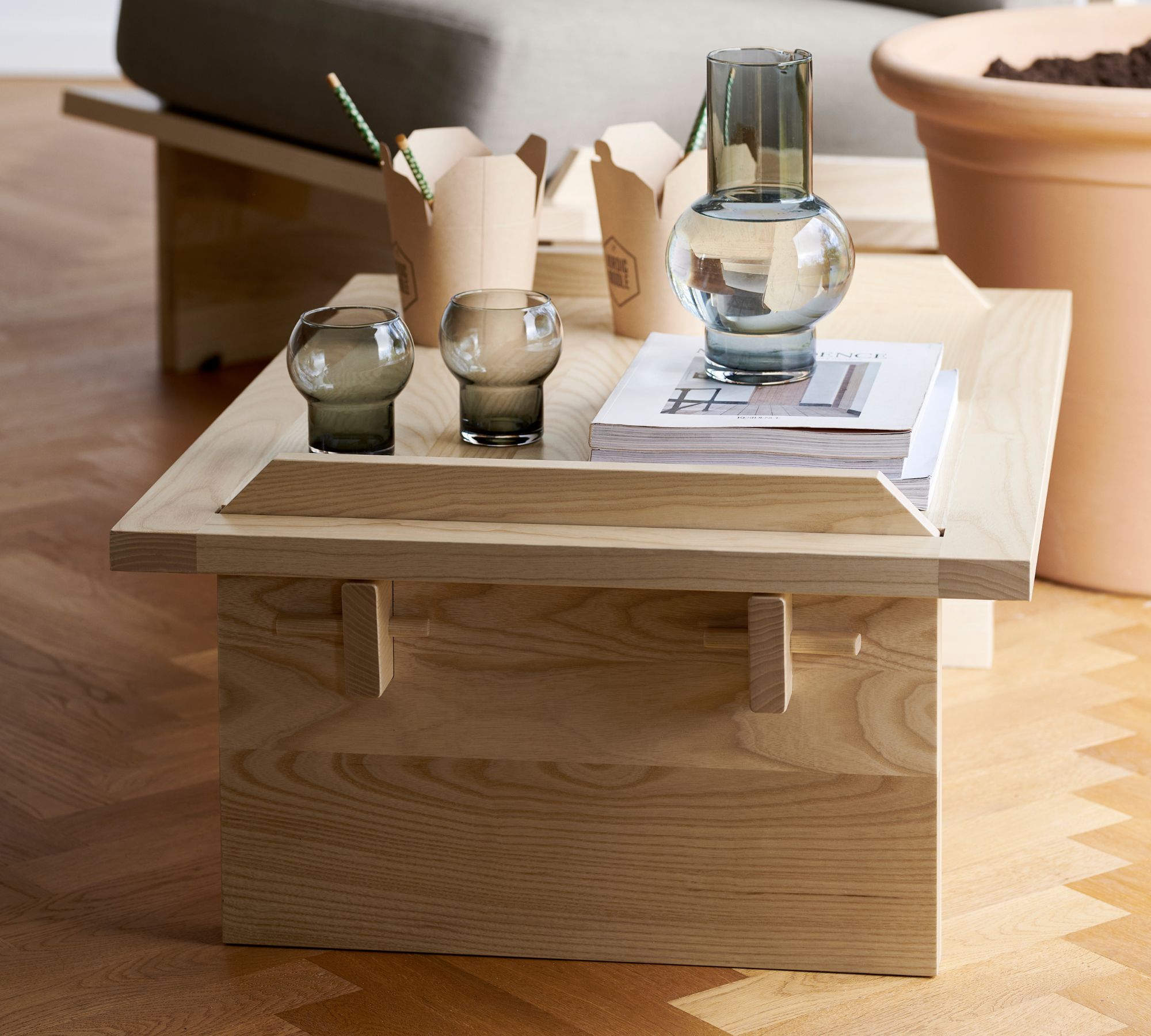 Wilson Ottoman / Coffee Table Removable Cushion Forest Mole