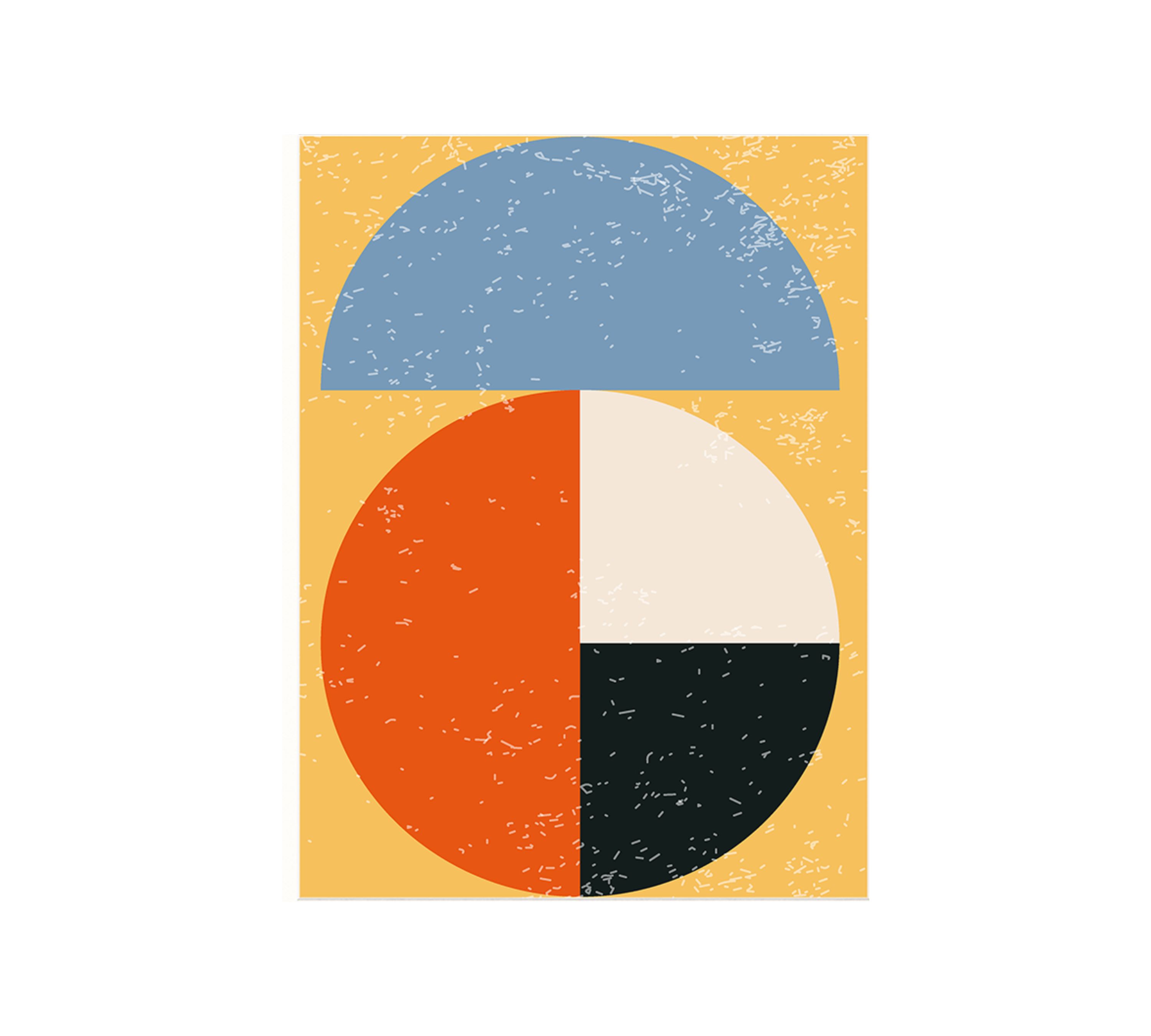 Figure Inspired By Delaunay Art Print with Frame Multicolor