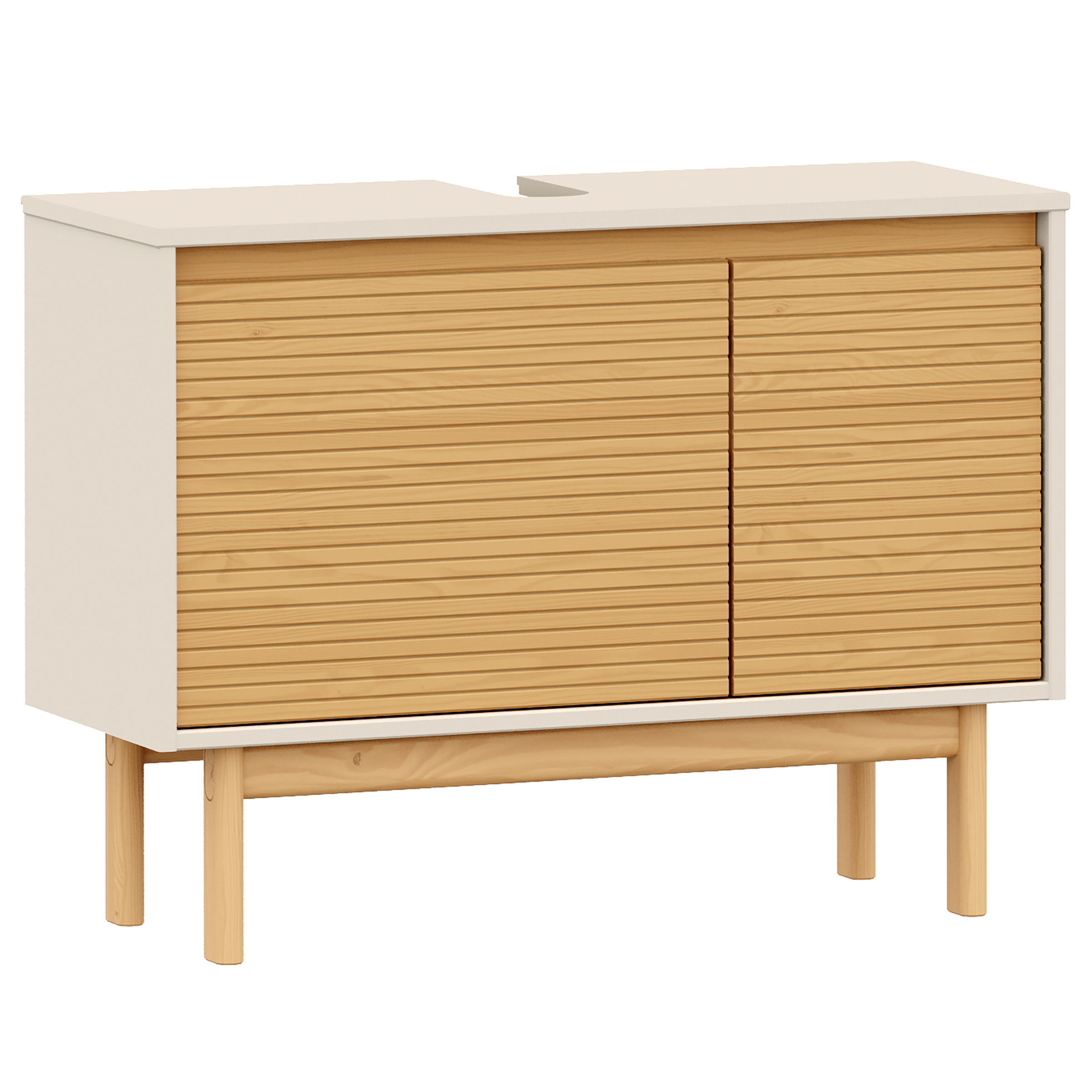 Washbasin base cabinet CAVA Pine Solid Beige