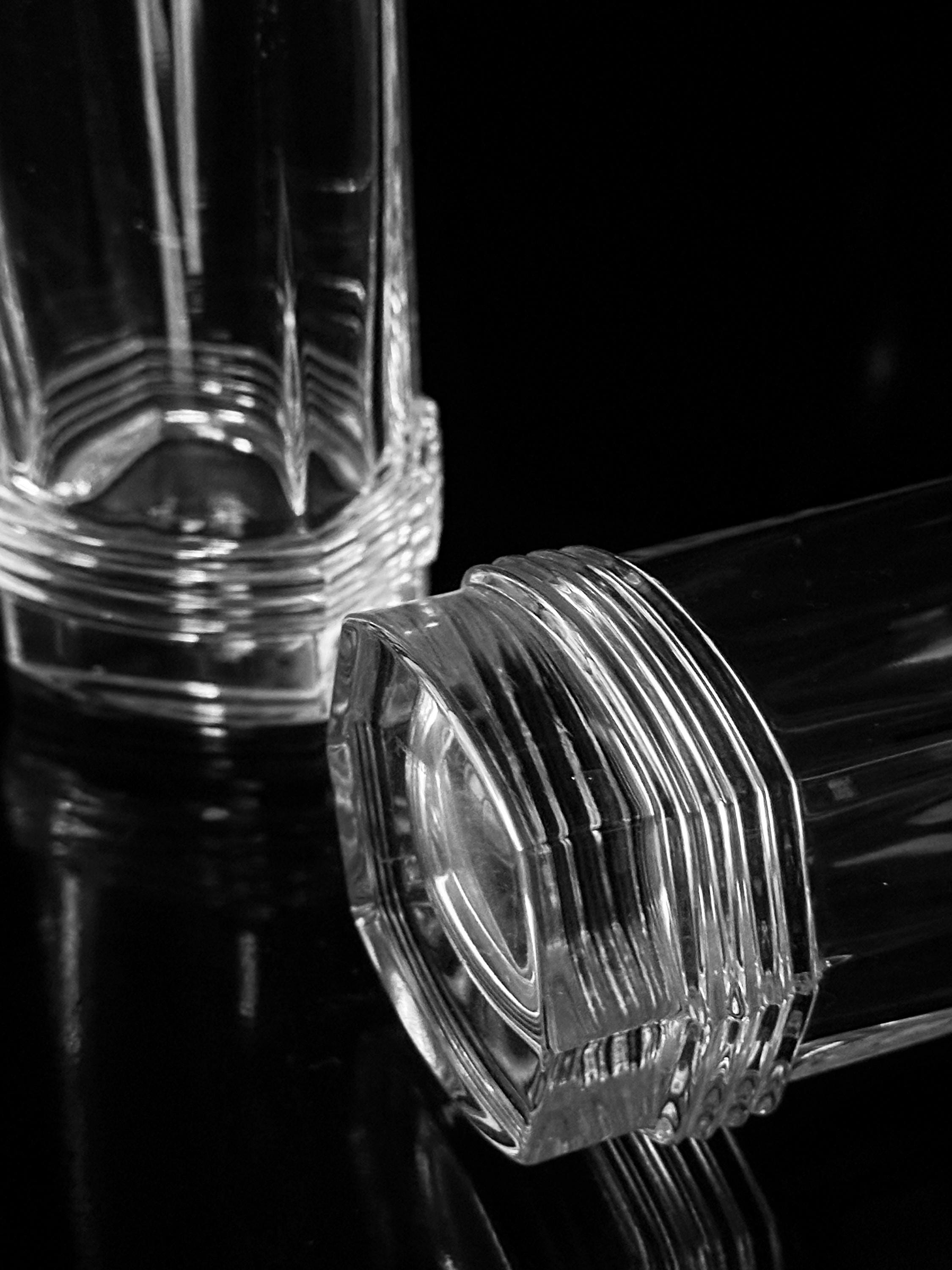 6x Vintage Highball Drinking Glasses Crystal