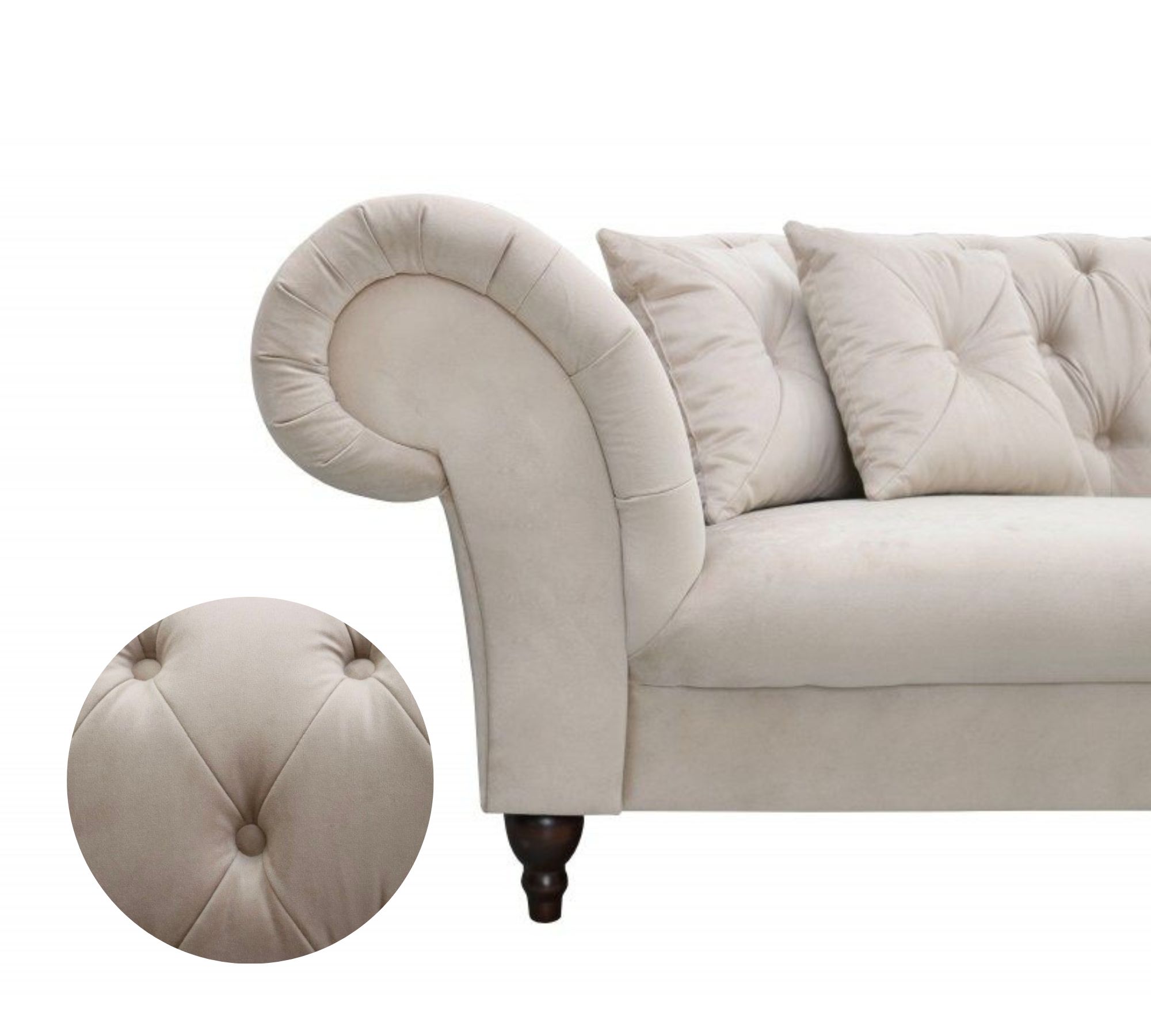 Großes Ecksofa in Chesterfield-Optik