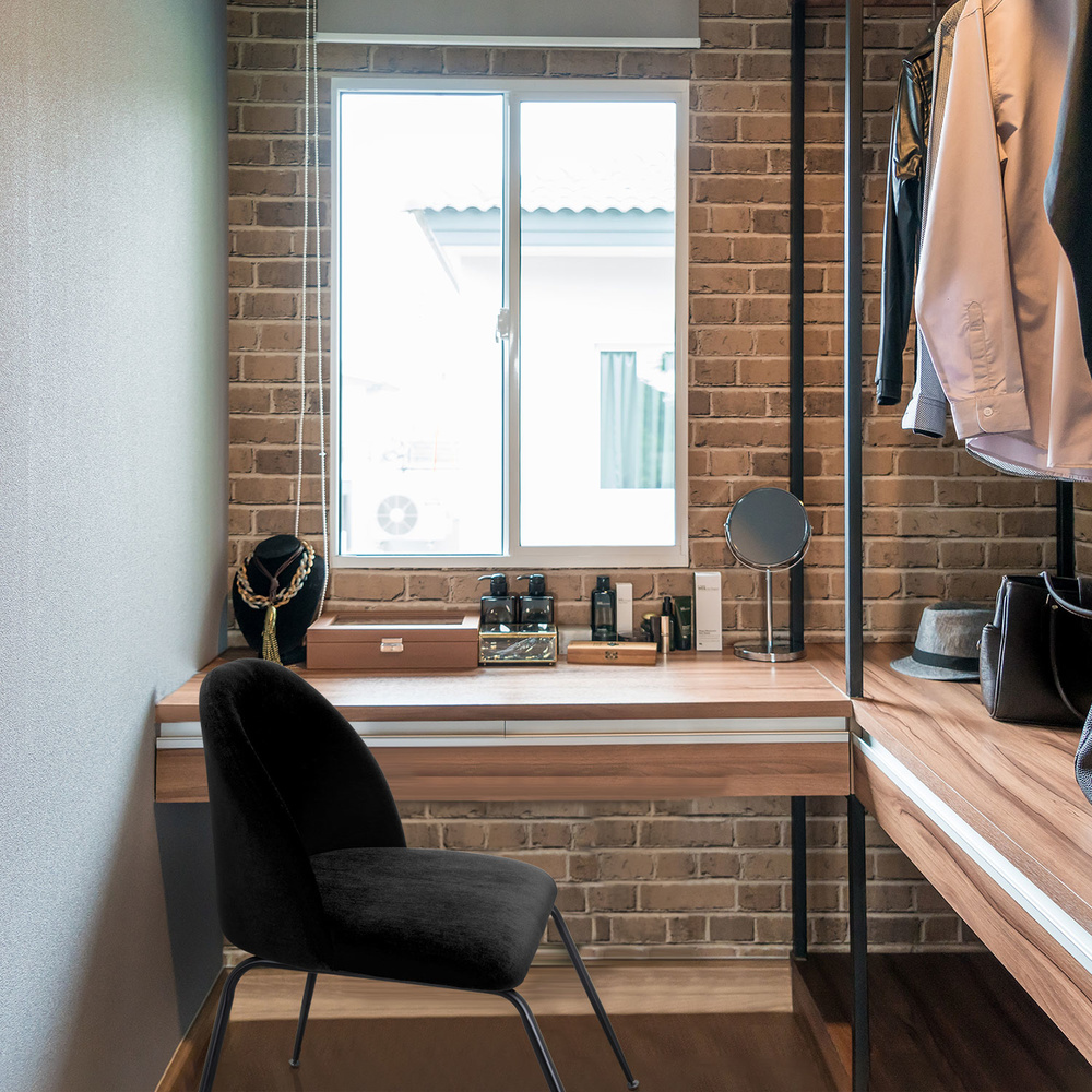 VELVO Sedia Tessuto Nero