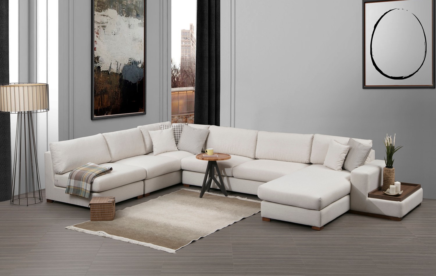 Modern corner sofa White