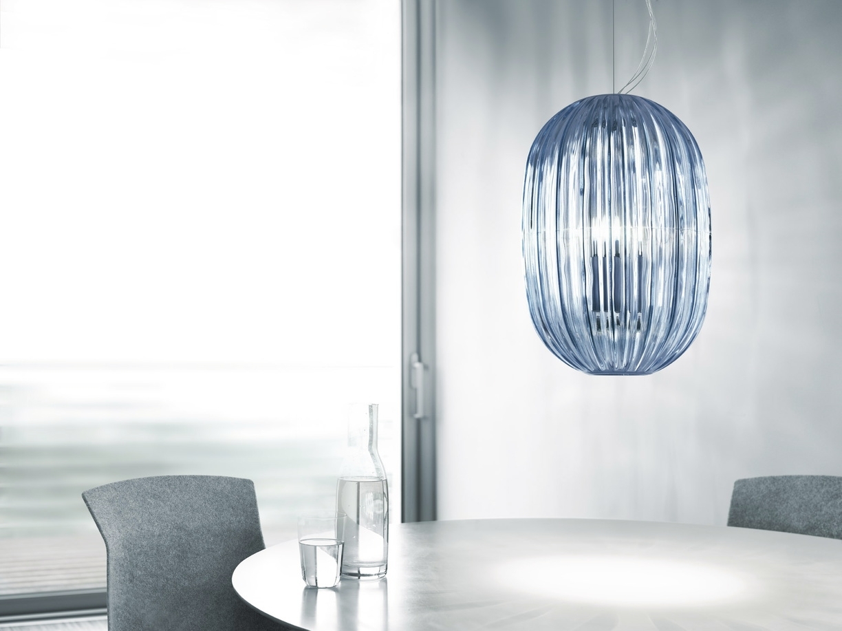 Plass Medium Hängeleuchte Blau