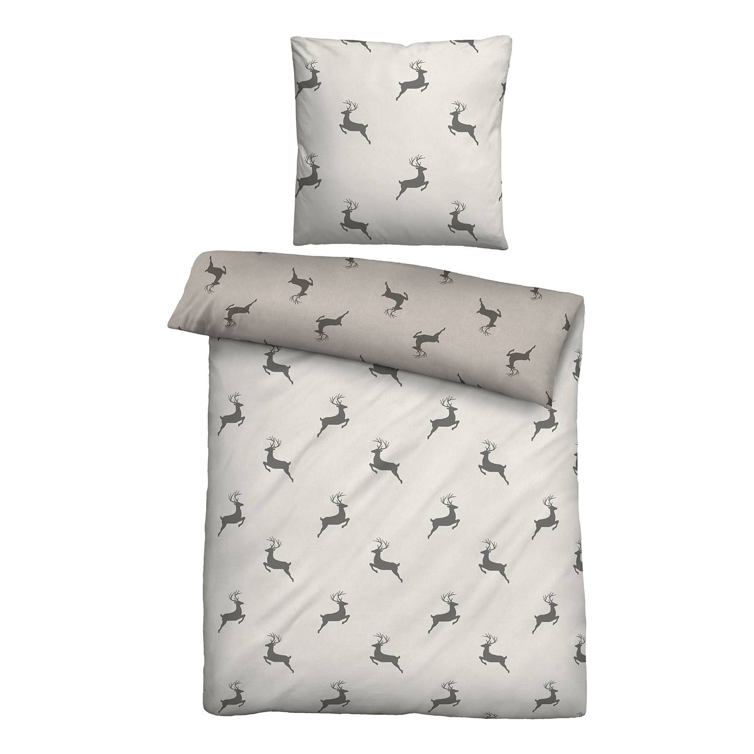 Rosin Bedding Set Melange Flannel Beige 